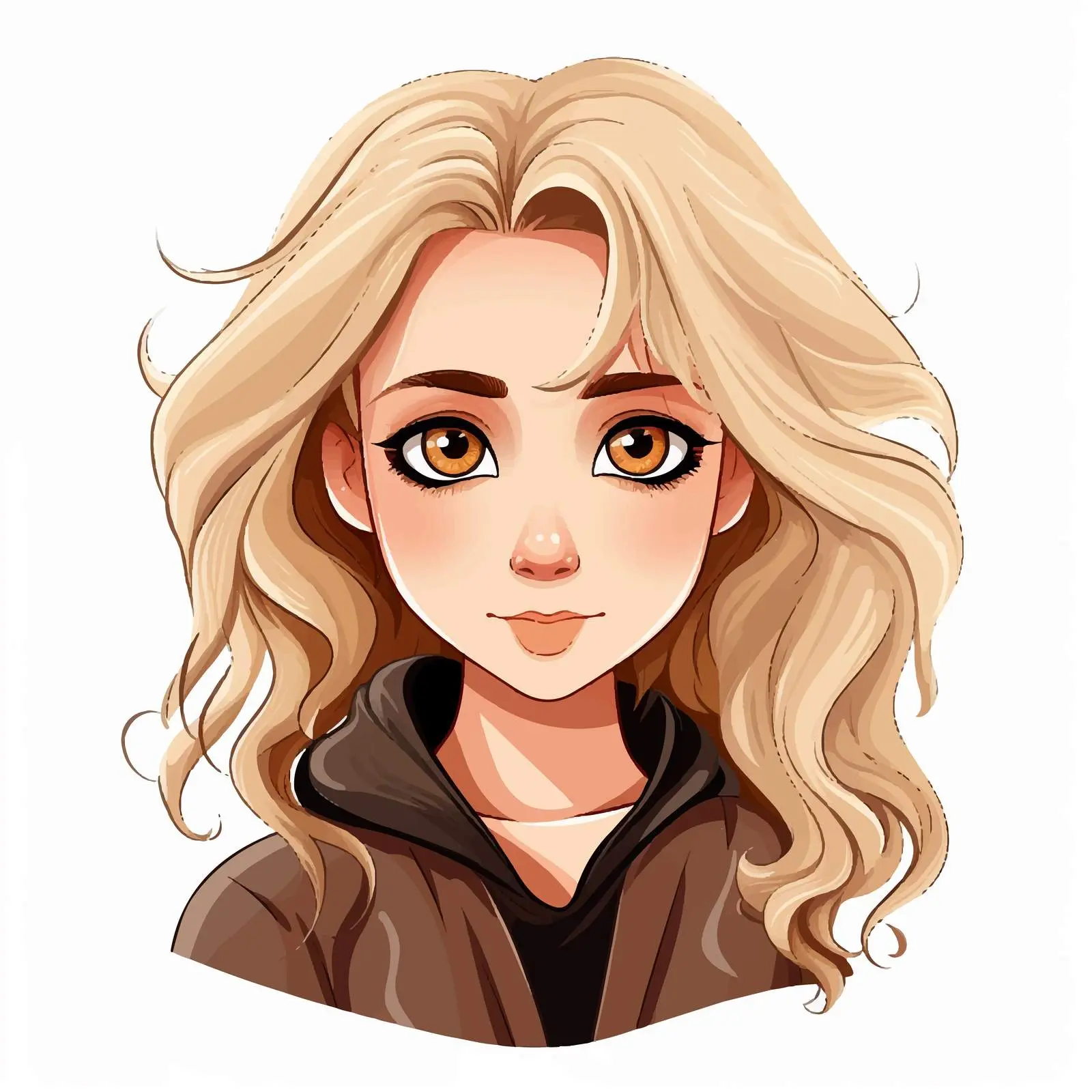 Blonde Girl with Wide Eyes Vector Art — free download from Dotvec