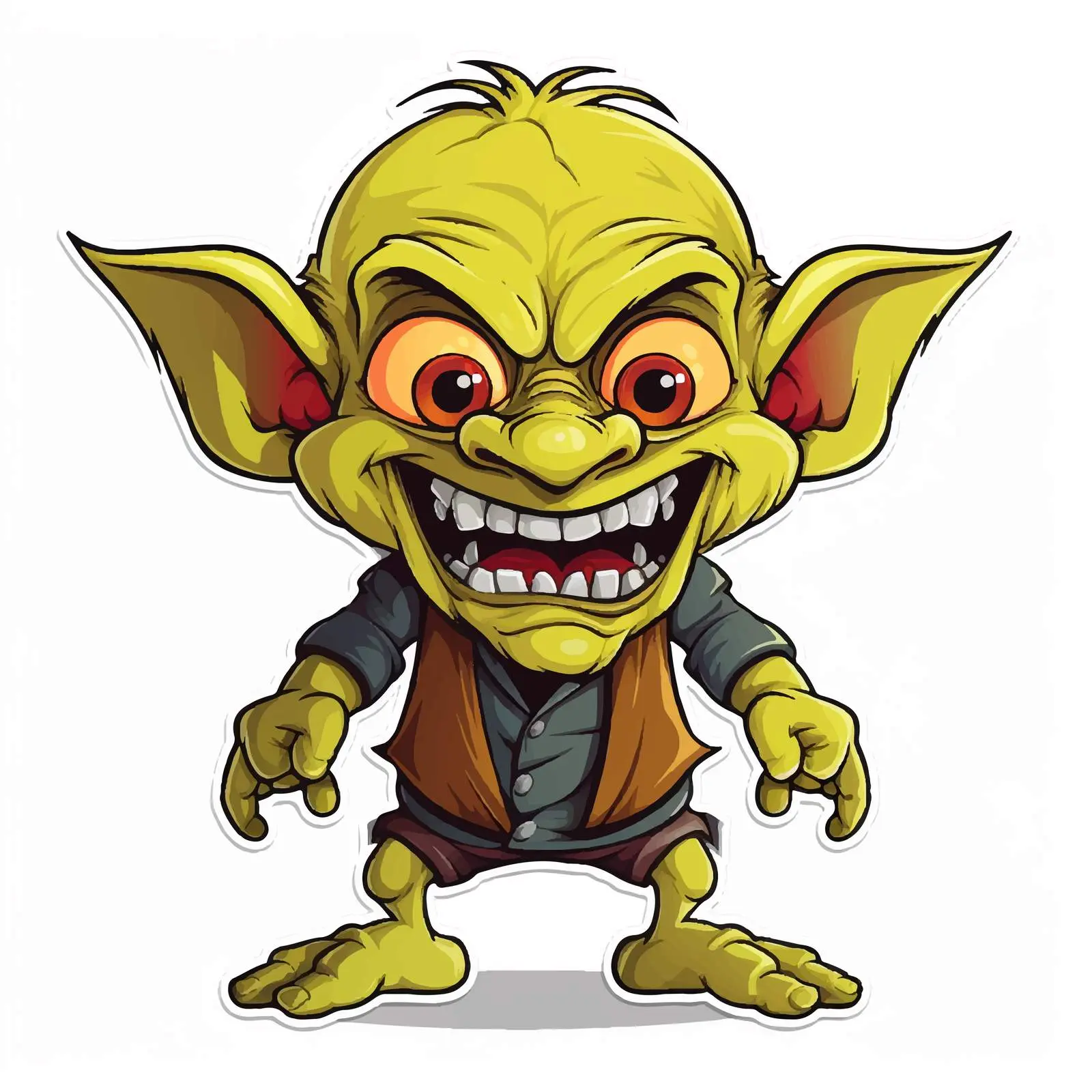 Goblin Cartoon Character Sticker Illustration — free download from Dotvec