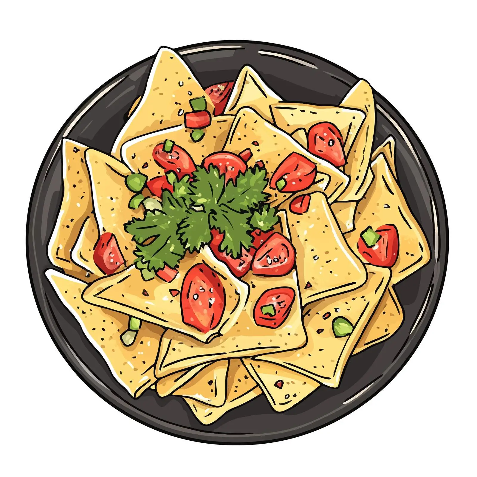 Gourmet Nachos Plate Vector Illustration — free download from Dotvec
