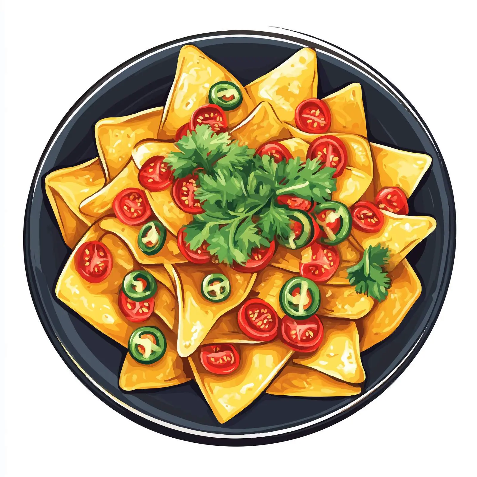 Gourmet Nachos with Cilantro Illustration — free download from Dotvec