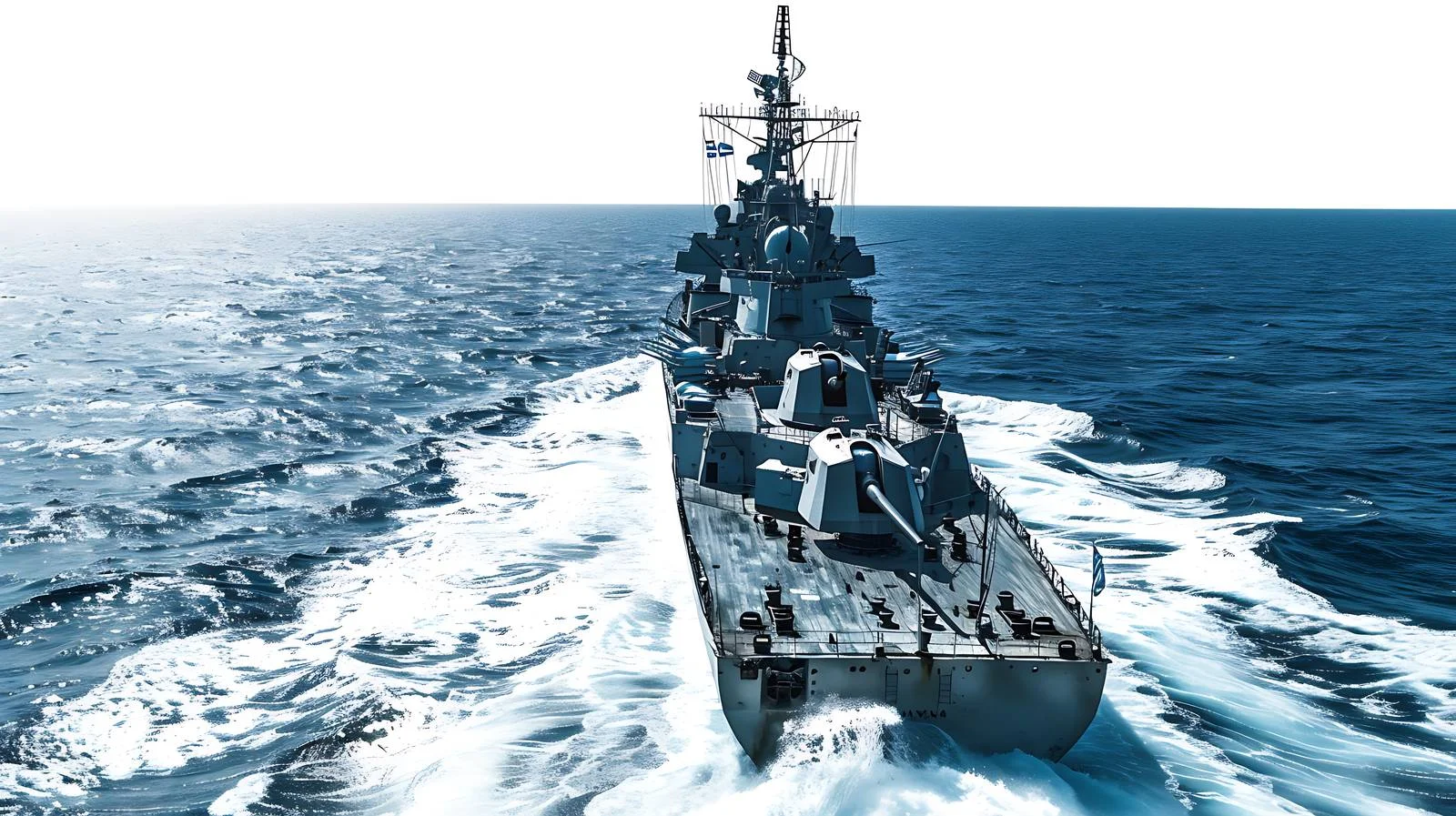 Greek Navy Battleship in Open Sea — free download from Dotvec