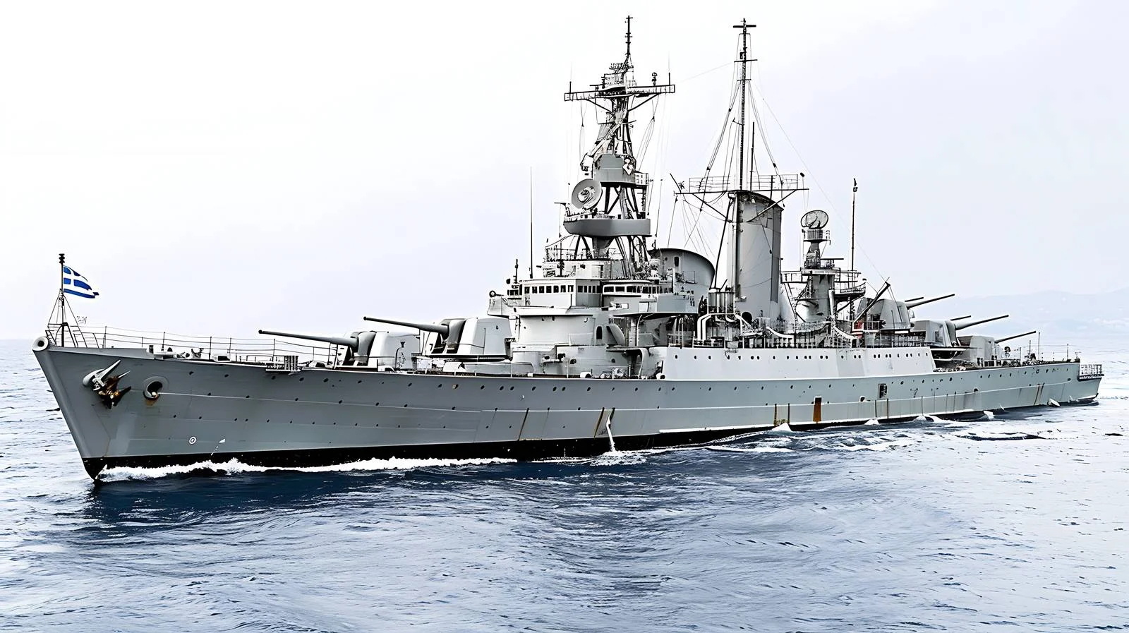 Greek Navy Battleship at Sea – free warship image from Dotvec