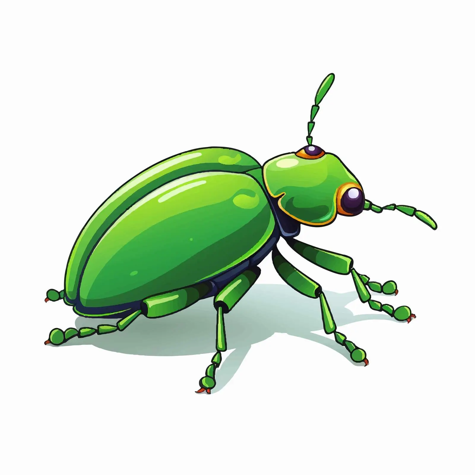 Green Beetle Cartoon Character Illustration Vector — free download from Dotvec