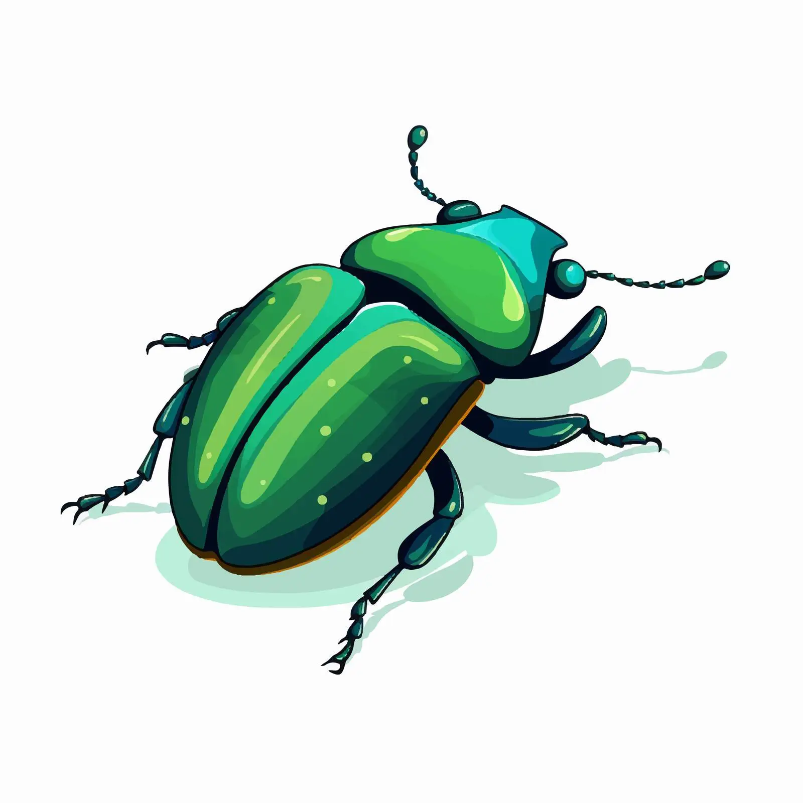 Cute Green Beetle Cartoon Character Illustration — free download from Dotvec