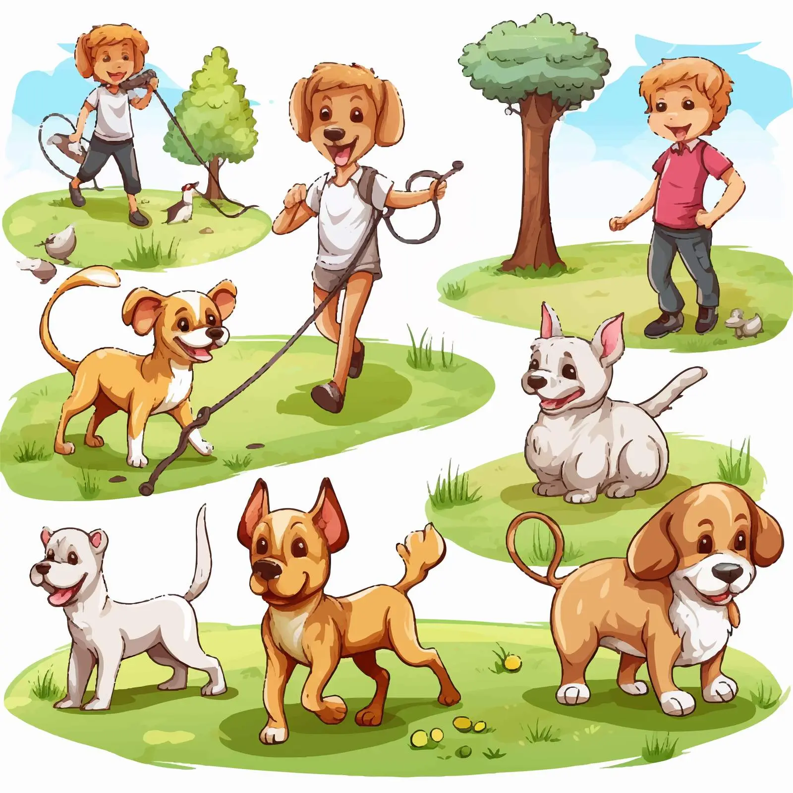 Dogs Engaging in Fun Activities at the Park — free download from Dotvec