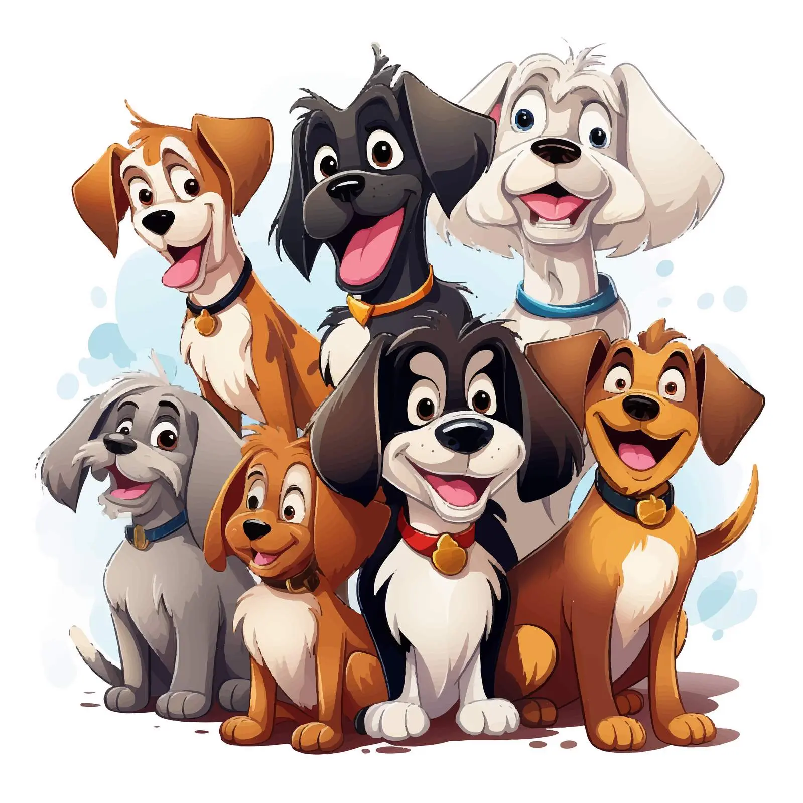 Cartoon Style Group of Dogs Illustration — free download from Dotvec