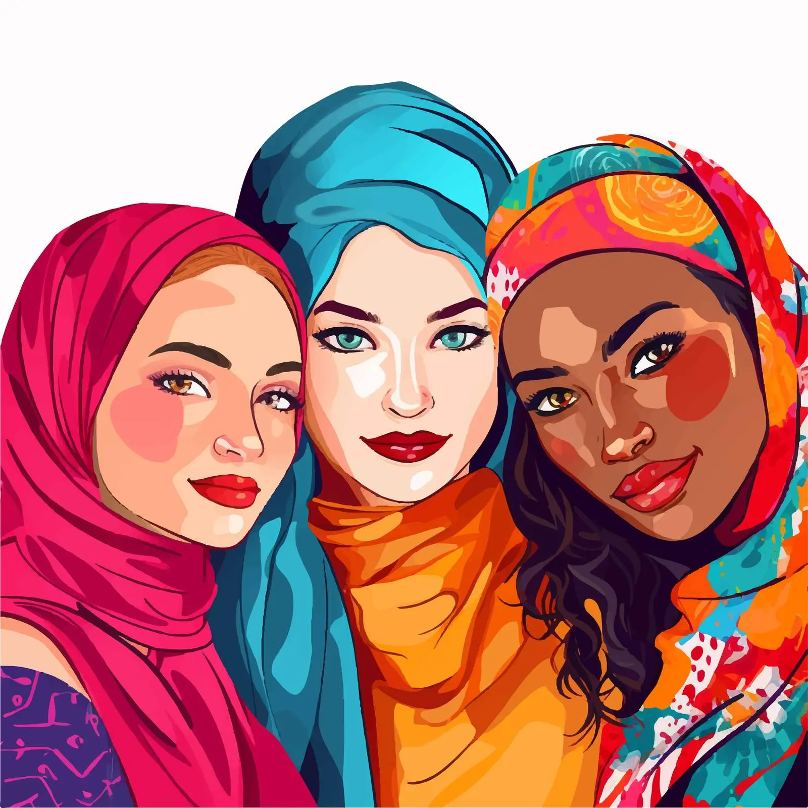 Diverse Group of Girls from Different Cultures — free download from Dotvec