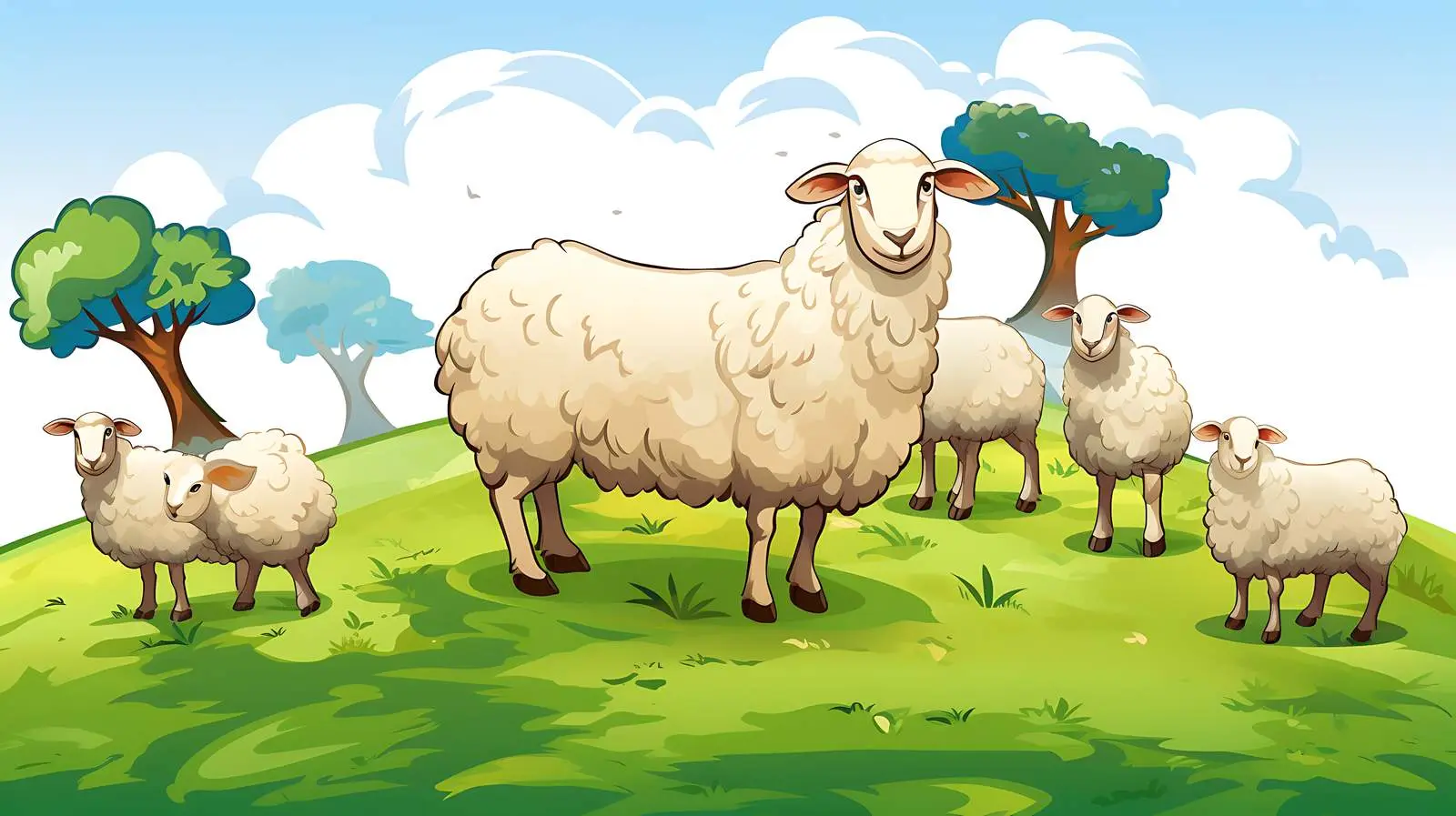 Sheep Group Field Illustration — free download from Dotvec