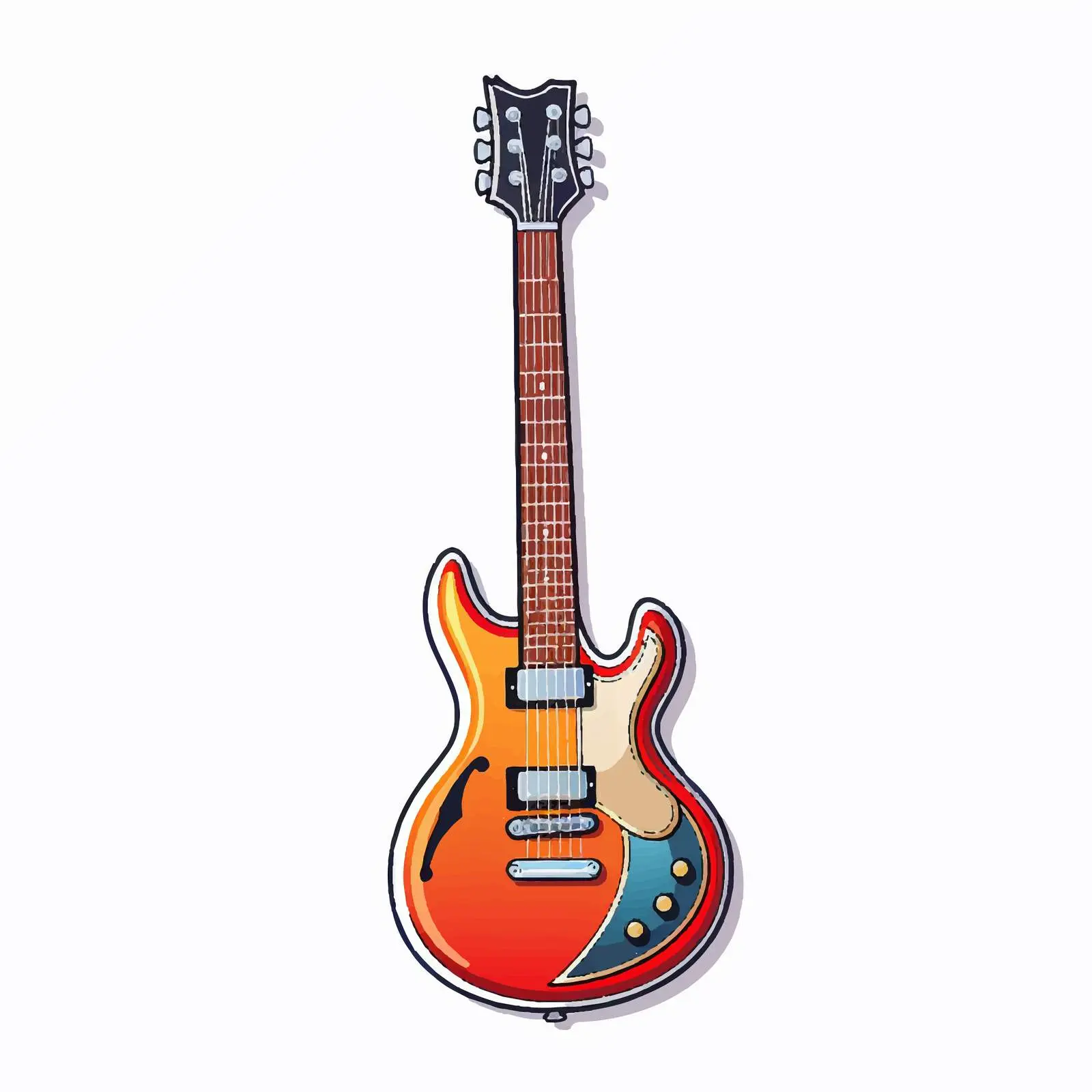 Cartoon Guitar Vector Illustration Design — free download from Dotvec