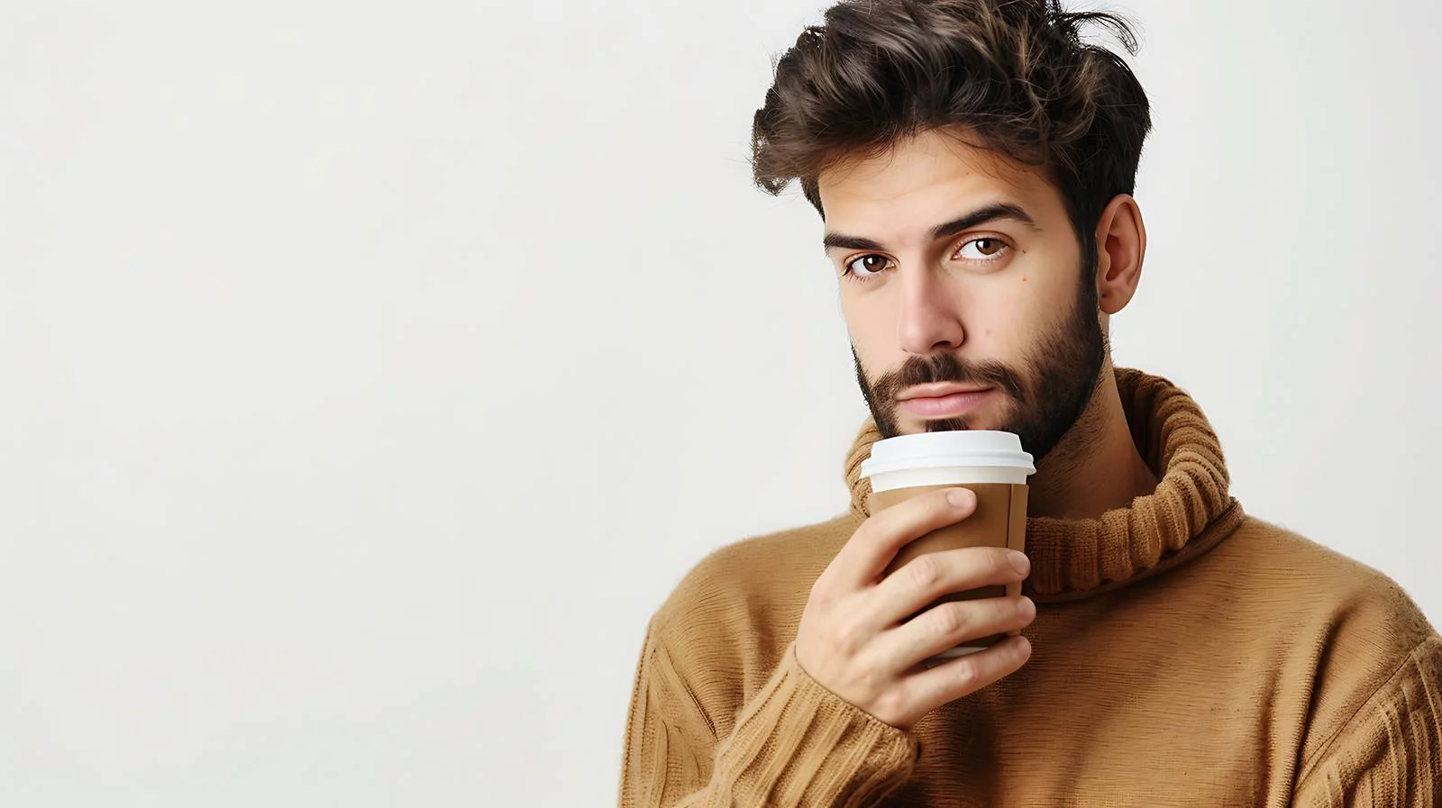 Elegant man enjoying coffee with a view – free admiring image from Dotvec