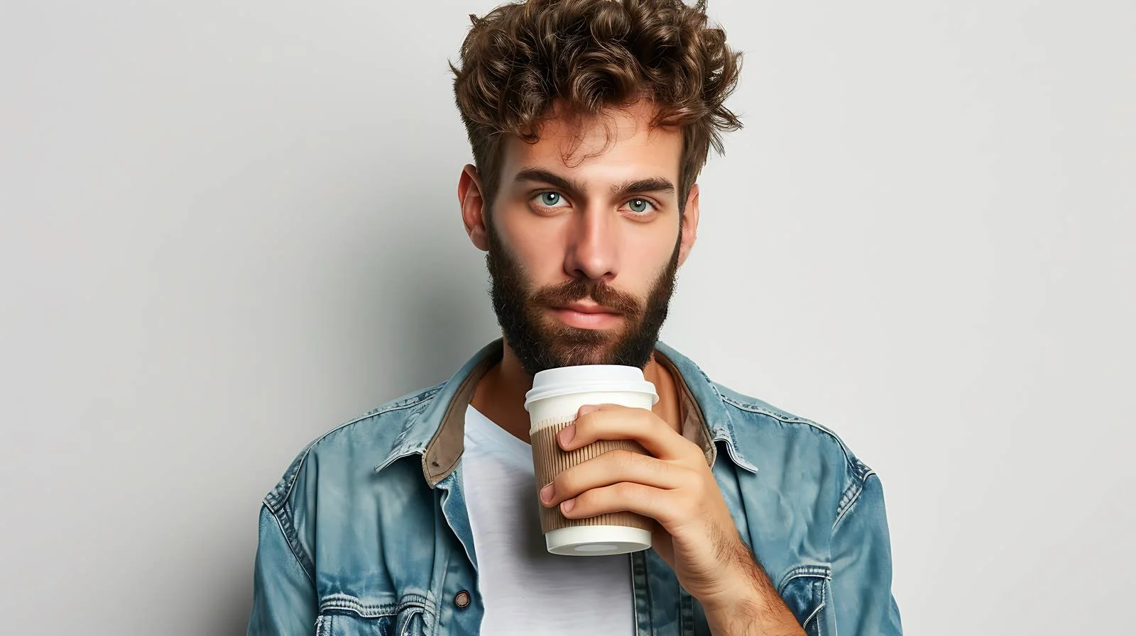 Stylish man enjoying coffee and observing scenery — free download from Dotvec