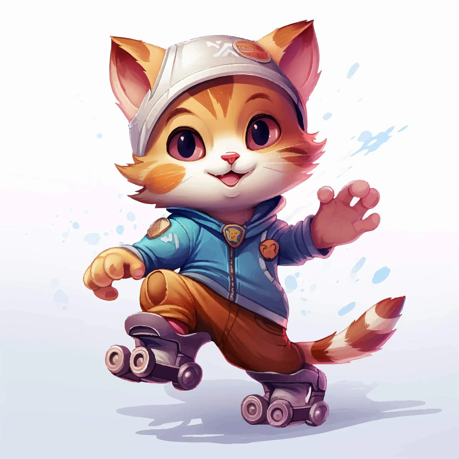 Hero Cat Skateboarding Illustration – free boarding image from Dotvec