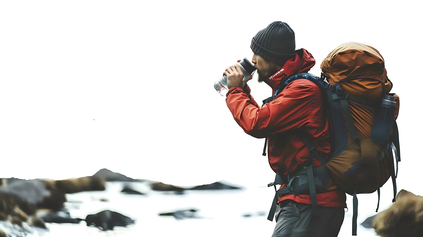 Hiker Refreshes at Stream During Hike — free download from Dotvec