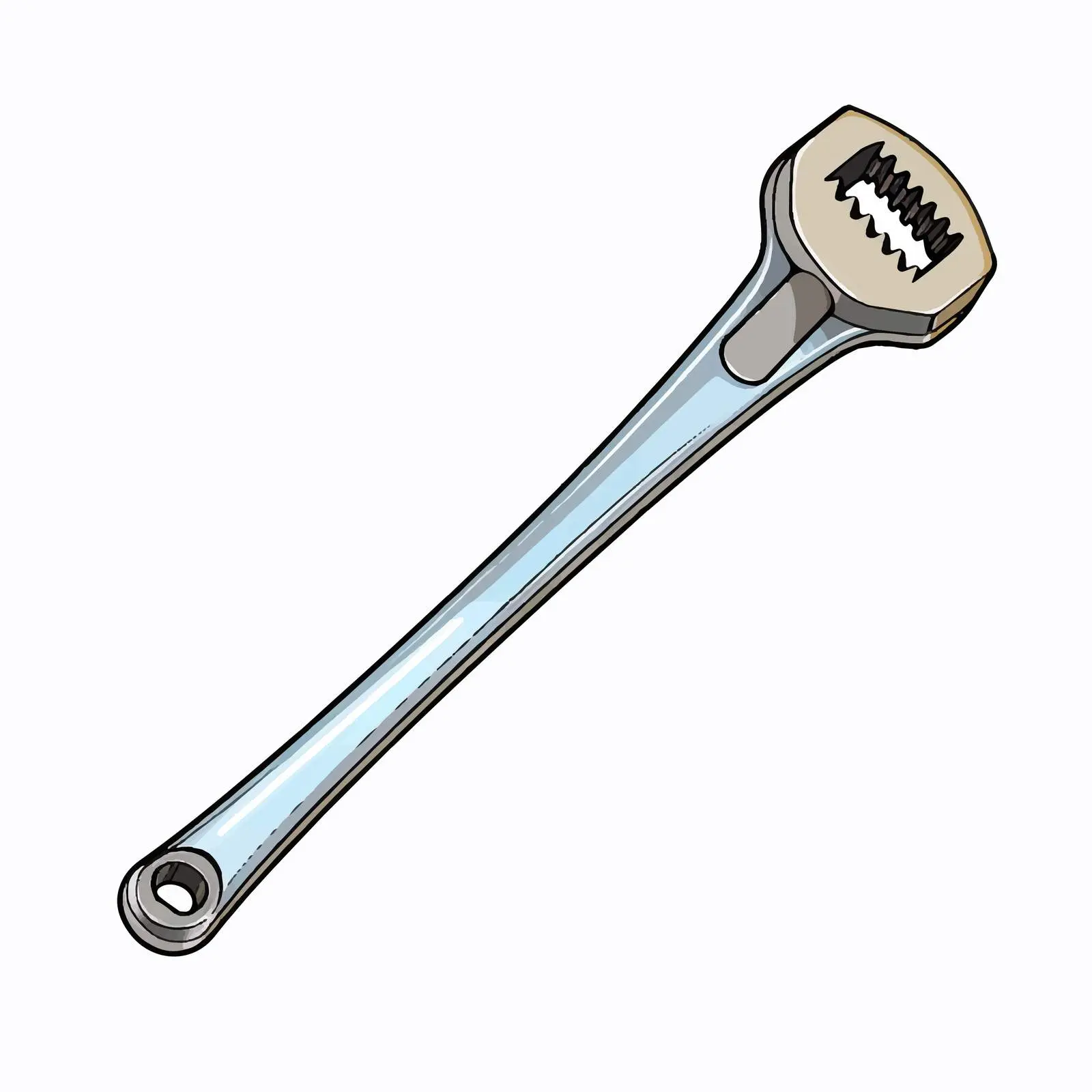 Top View Vector of Isolated Spanner – free screwdriver image from Dotvec