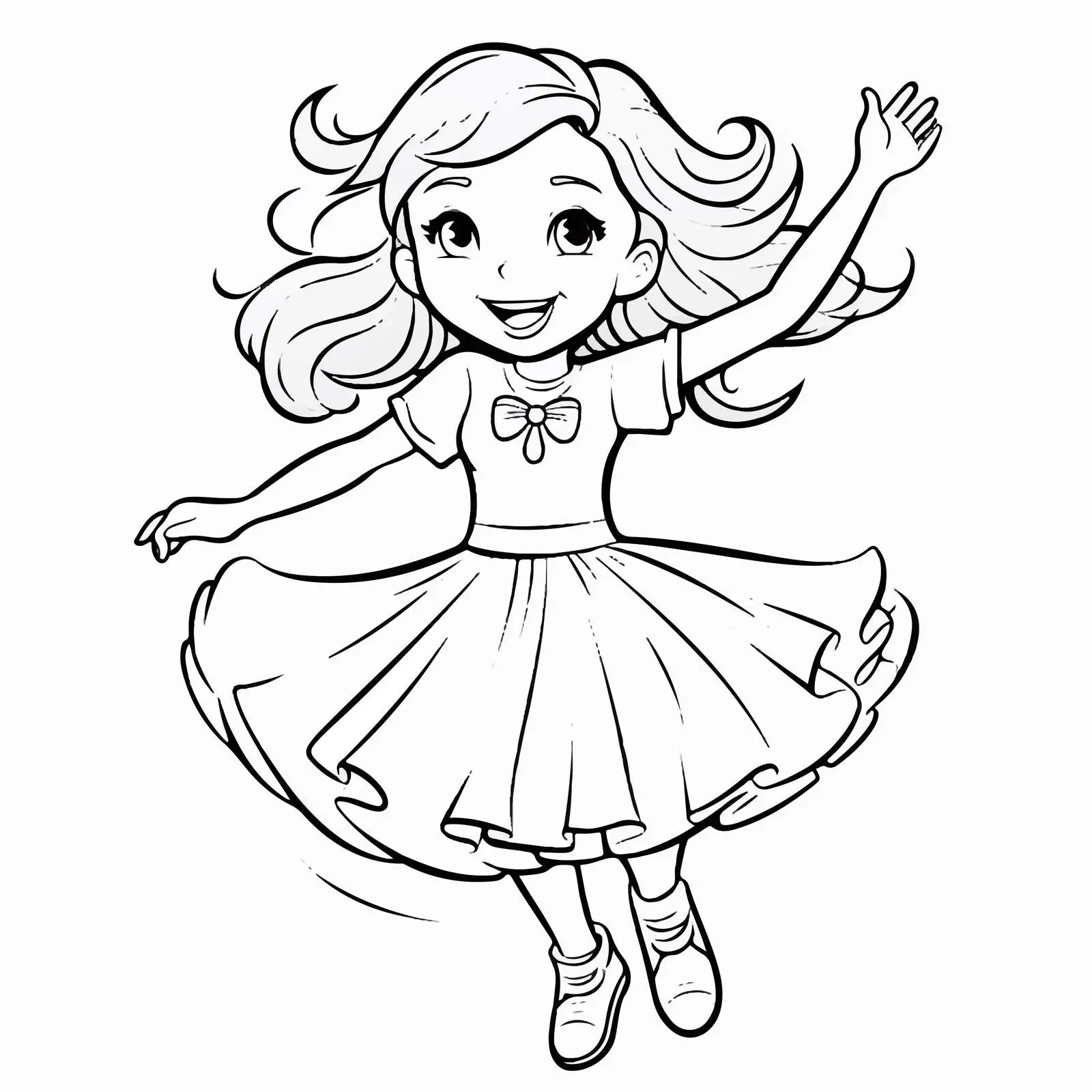 Joyful Cartoon Girl Dancing Vector Illustration — free download from Dotvec