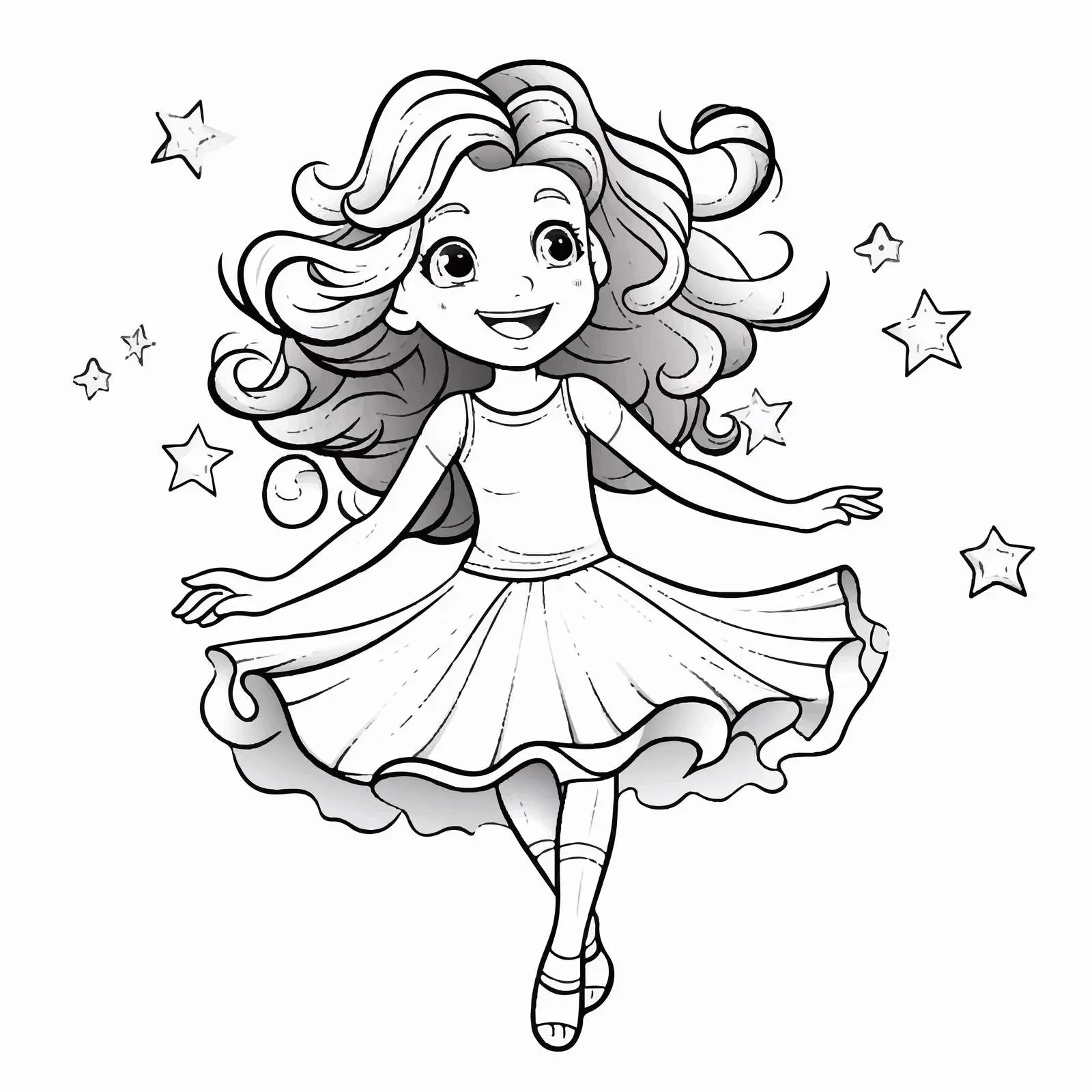 Joyful Cartoon Girl Dancing Vector Illustration — free download from Dotvec
