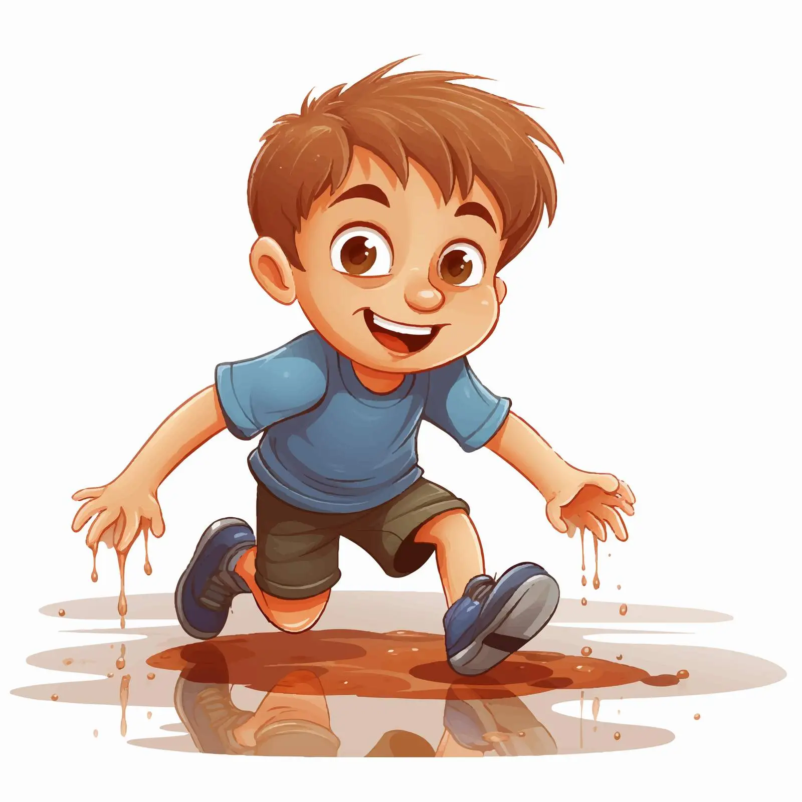 Child Slipping on Wet Floor Cartoon Vector — free download from Dotvec