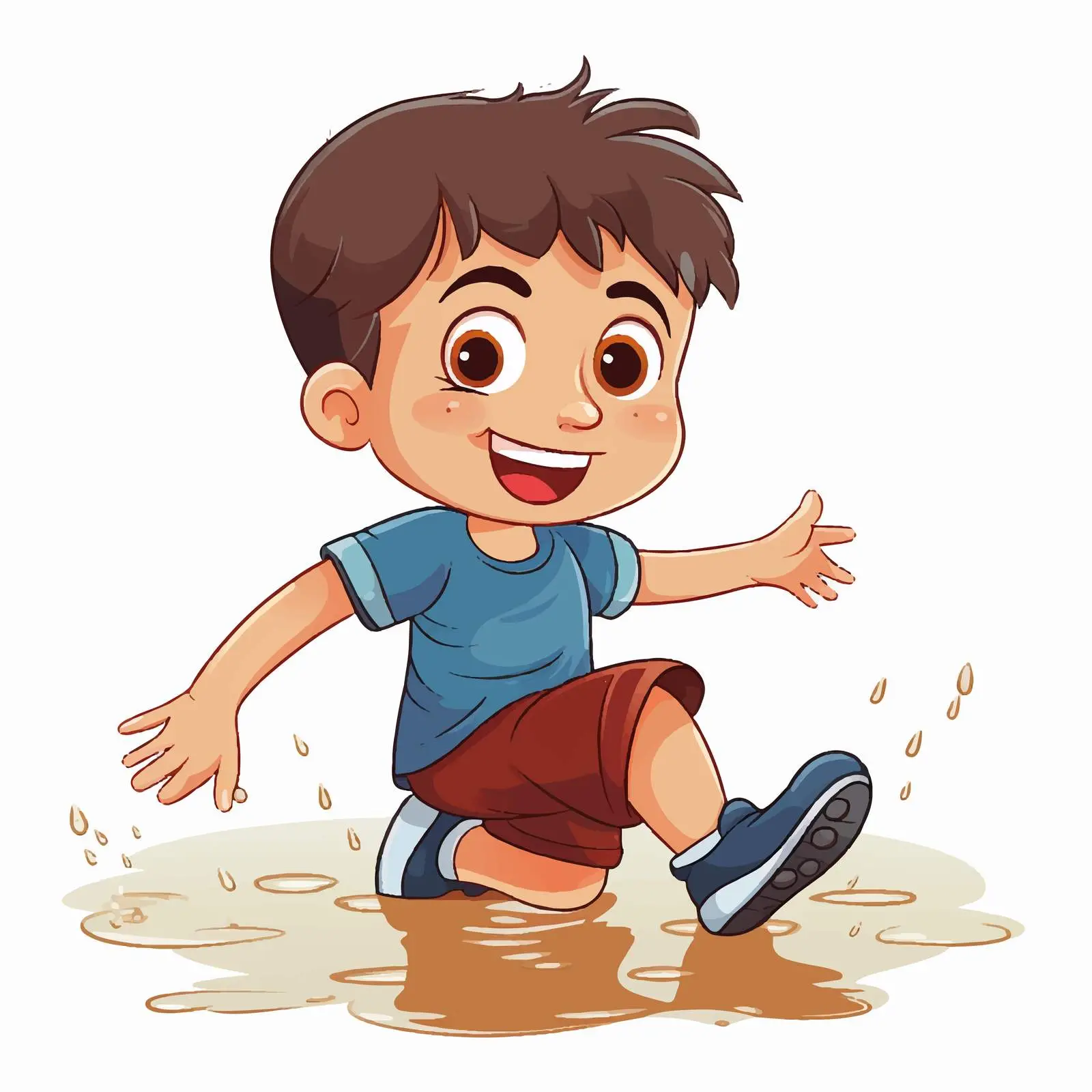 Cartoon Kid Slipping on Wet Floor Illustration — free download from Dotvec