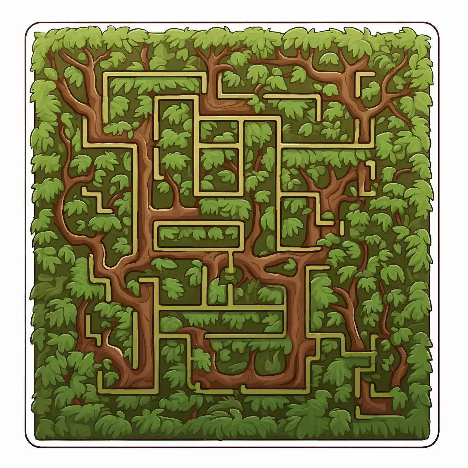 Large Square Labyrinth Pathfinding Illustration — free download from Dotvec