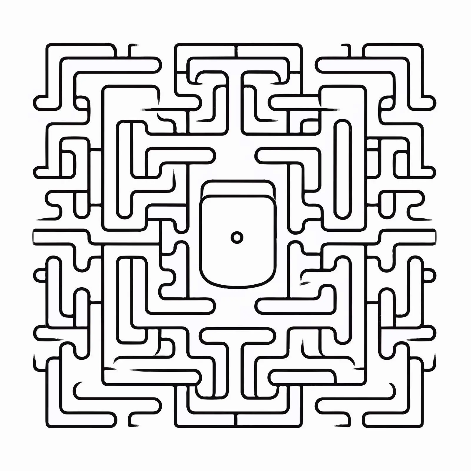 Large Square Labyrinth Pathfinding Illustration — free download from Dotvec