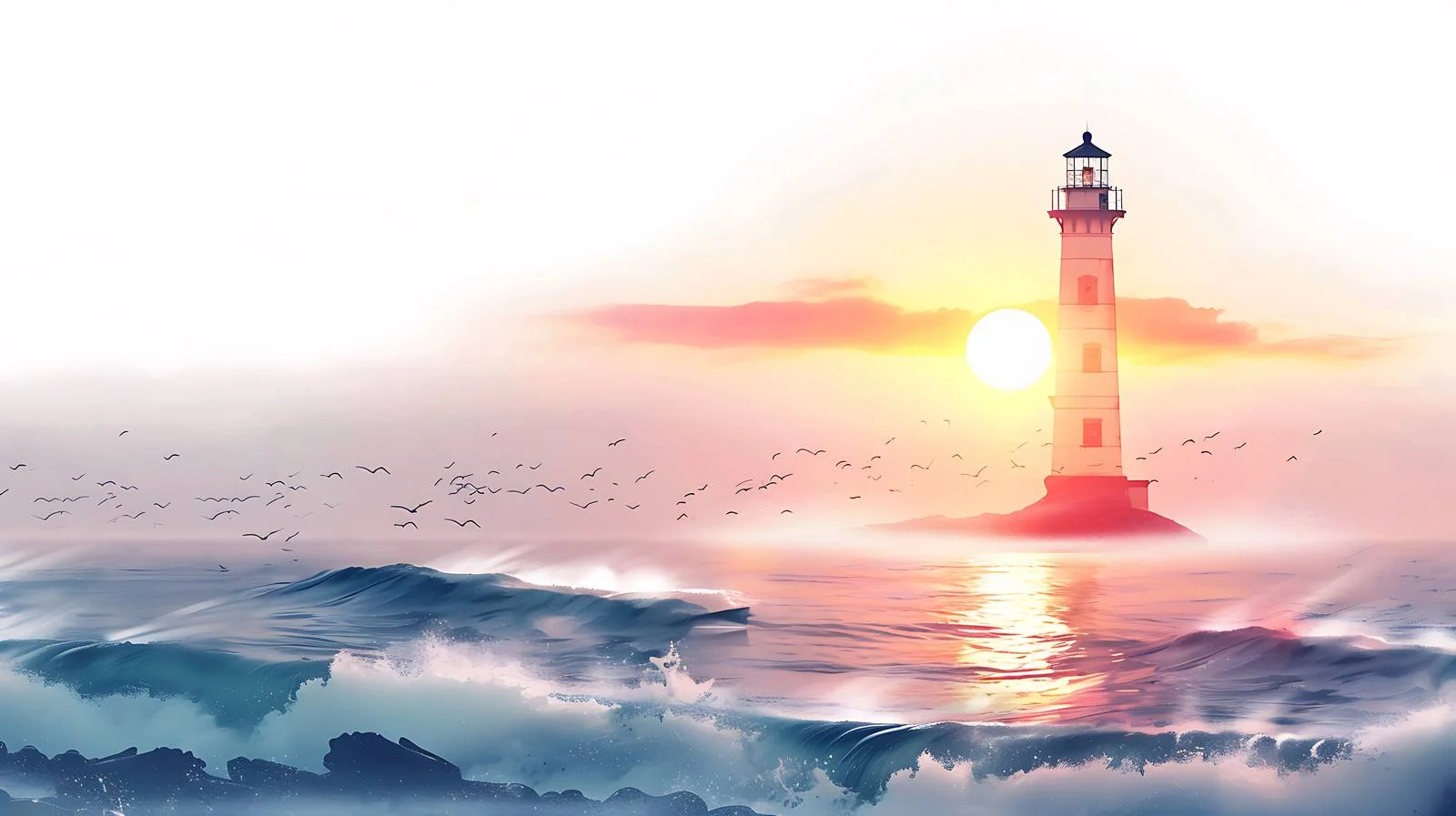 Serene Lighthouse at Sunset — free download from Dotvec