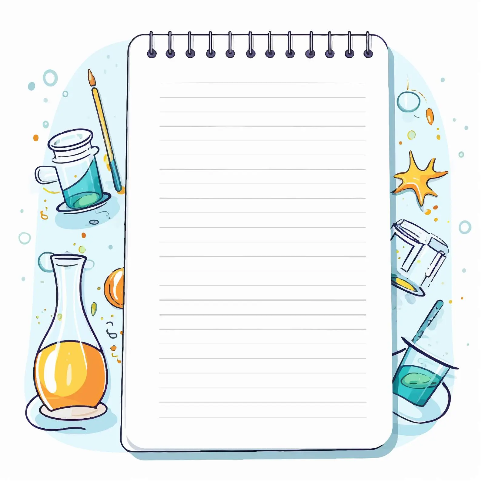 Lined Notepad Template with Science Background — free download from Dotvec