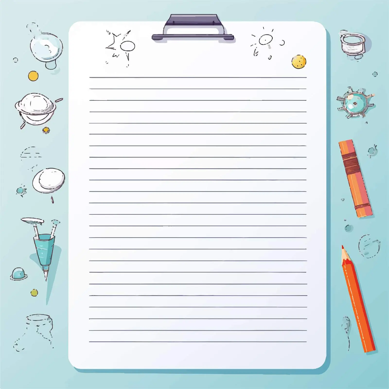 Science Background Lined Notepad Template — free download from Dotvec