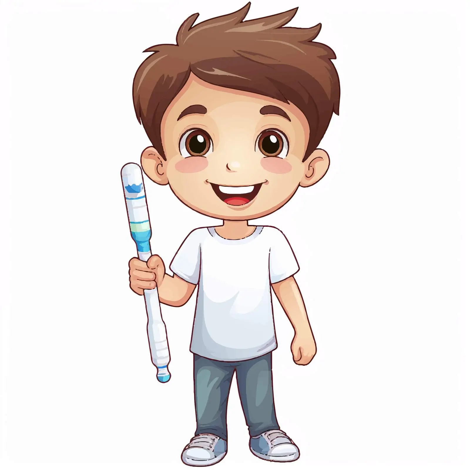 Young Boy Brushing Teeth with Bright Smile — free download from Dotvec