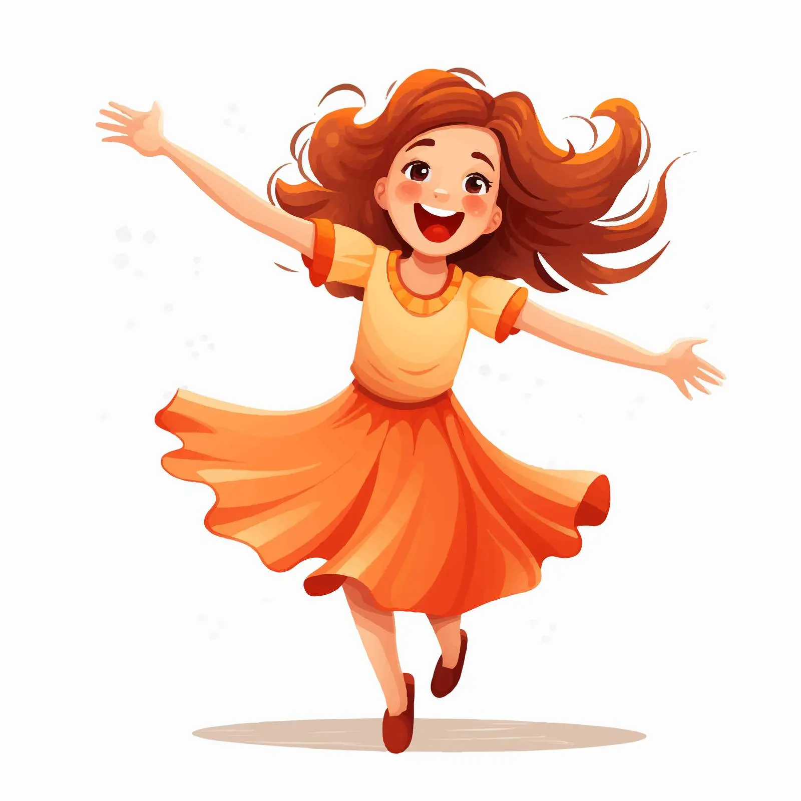 Joyful Girl Dancing Vector Illustration — free download from Dotvec