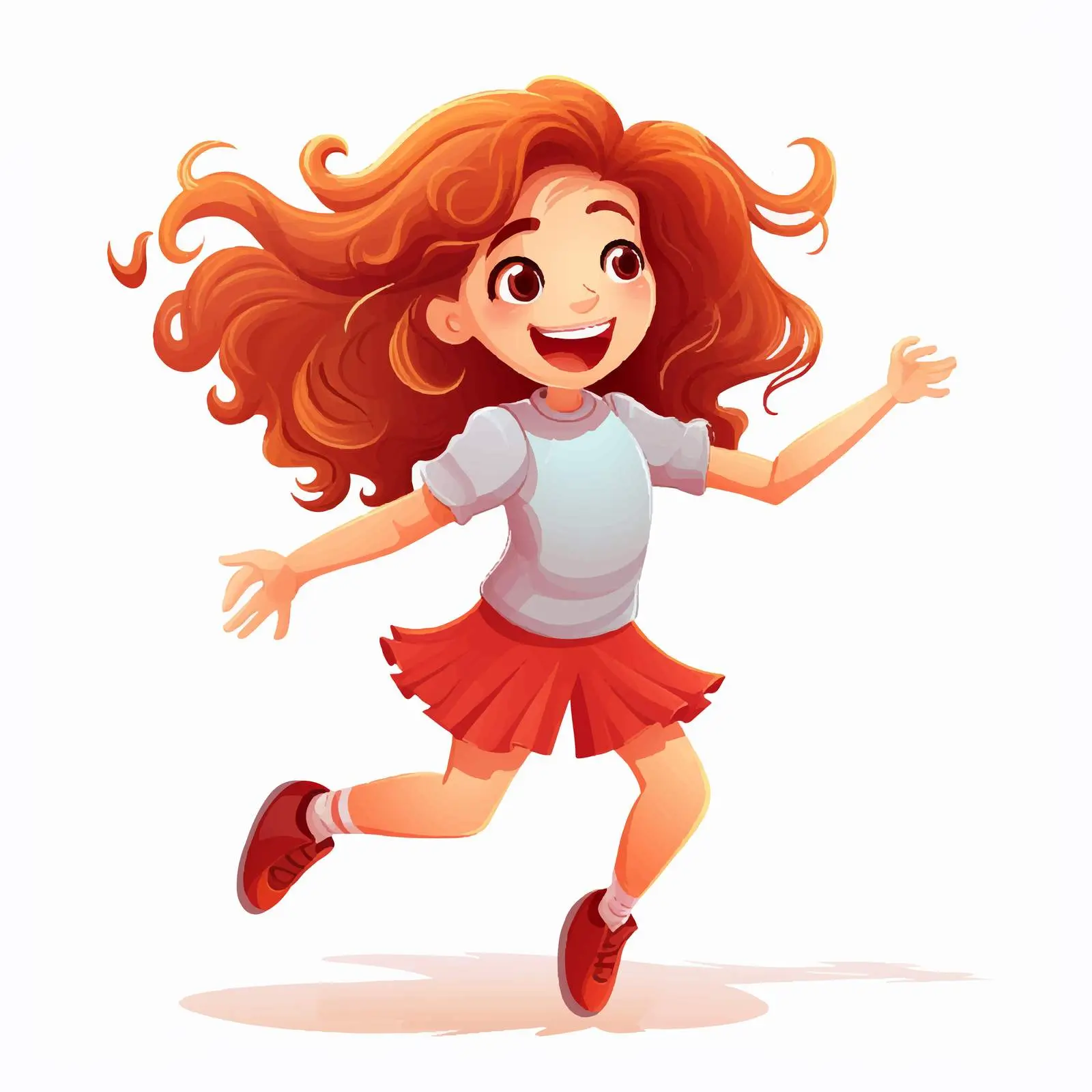 Joyful Girl Dancing Vector Illustration — free download from Dotvec