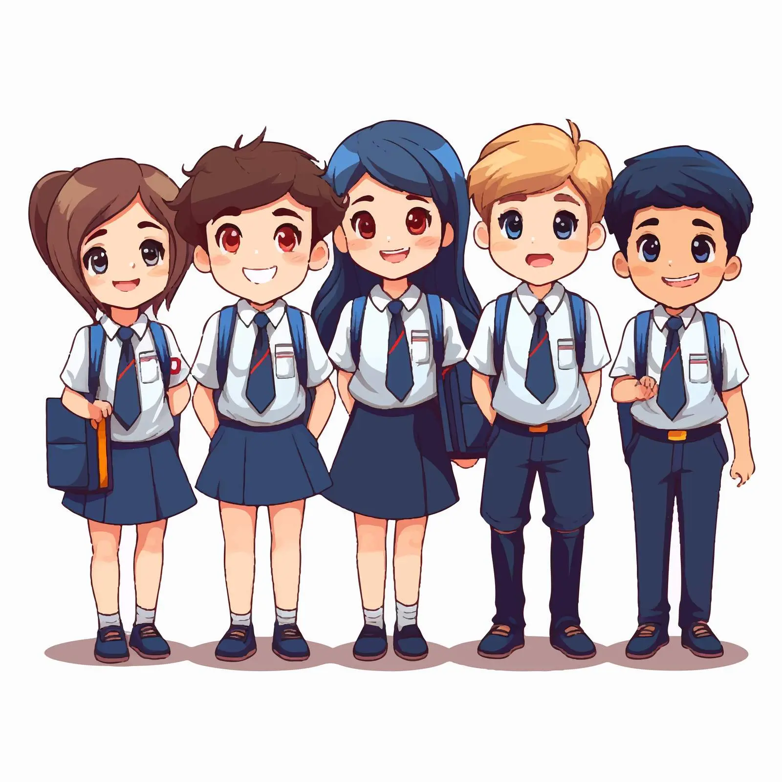 Diverse Group of School Students in Uniforms – free uniforms image from Dotvec