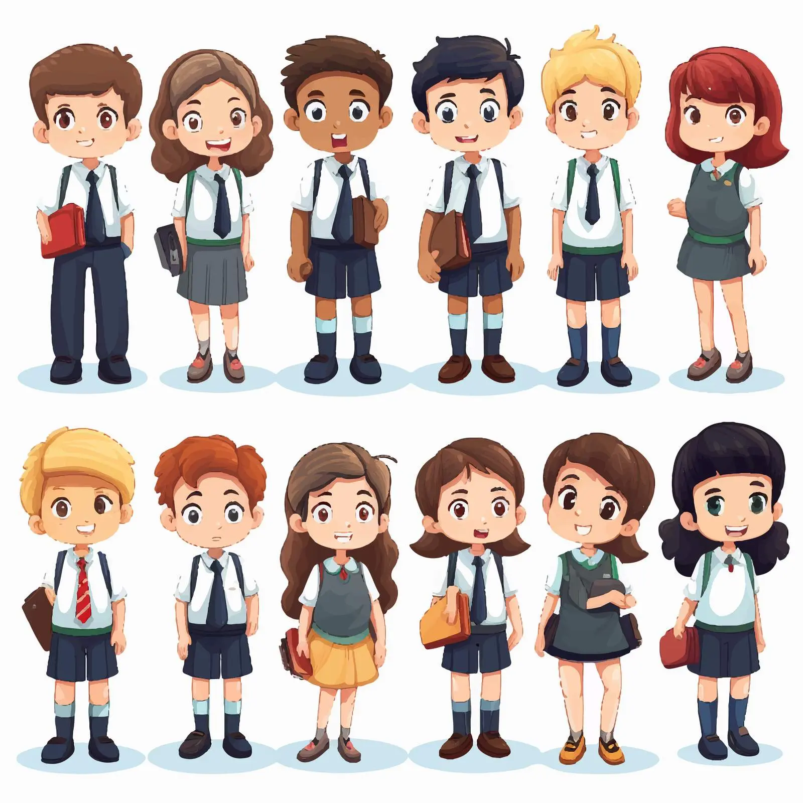 Diverse Group of School Students in Uniform – free uniforms image from Dotvec