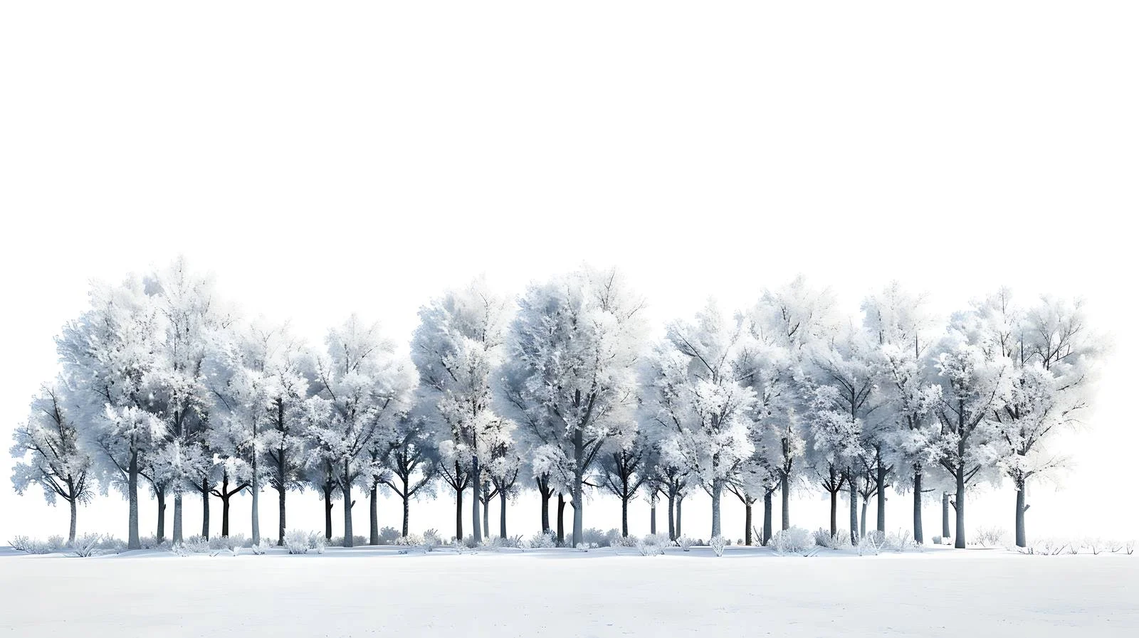 Majestic locust tree forest cloaked in rime — free download from Dotvec