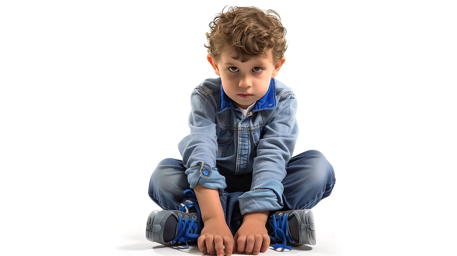 Child Removes Shoes in Solitude — free download from Dotvec