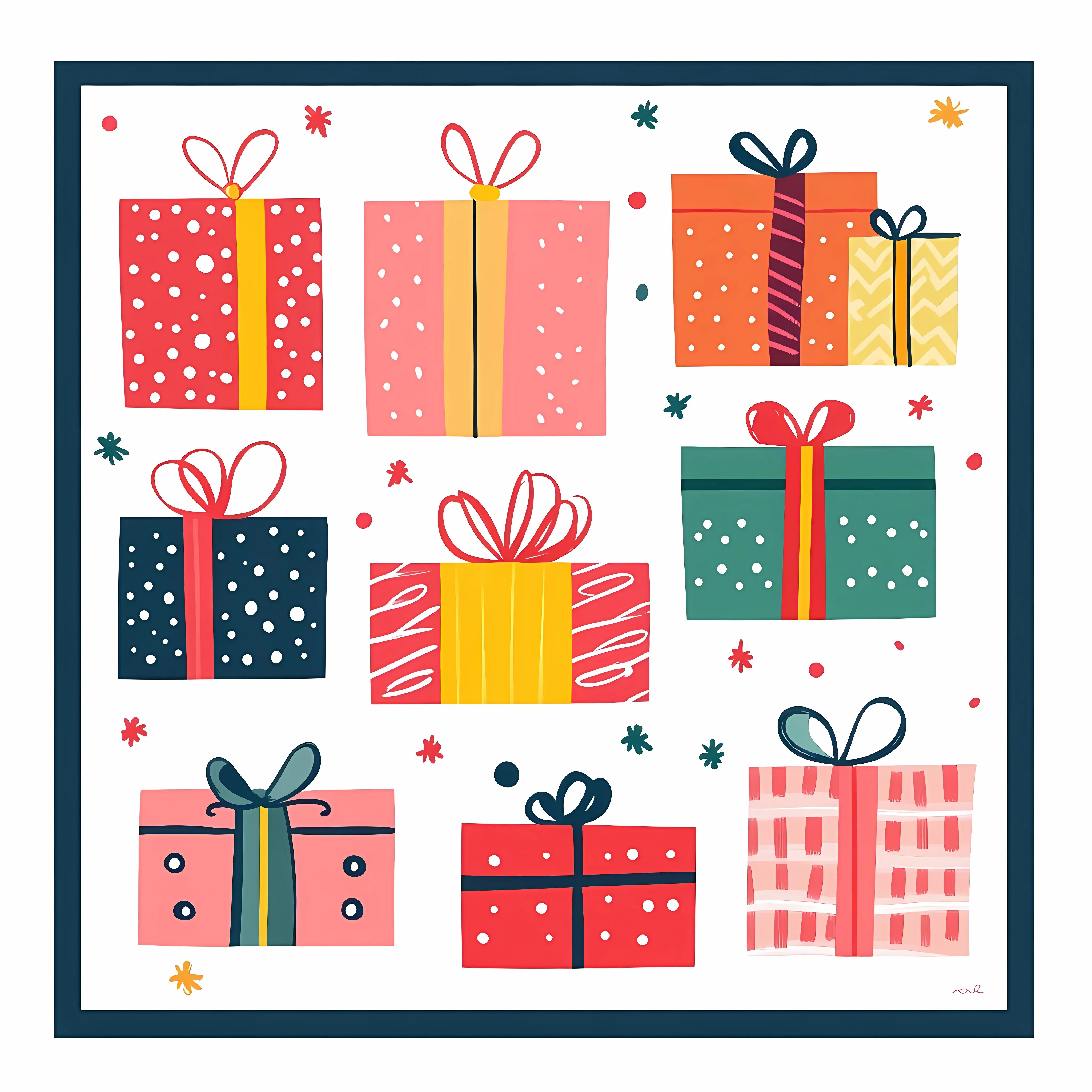 Colorful Gift Boxes in Various Sizes Illustration — free download from Dotvec