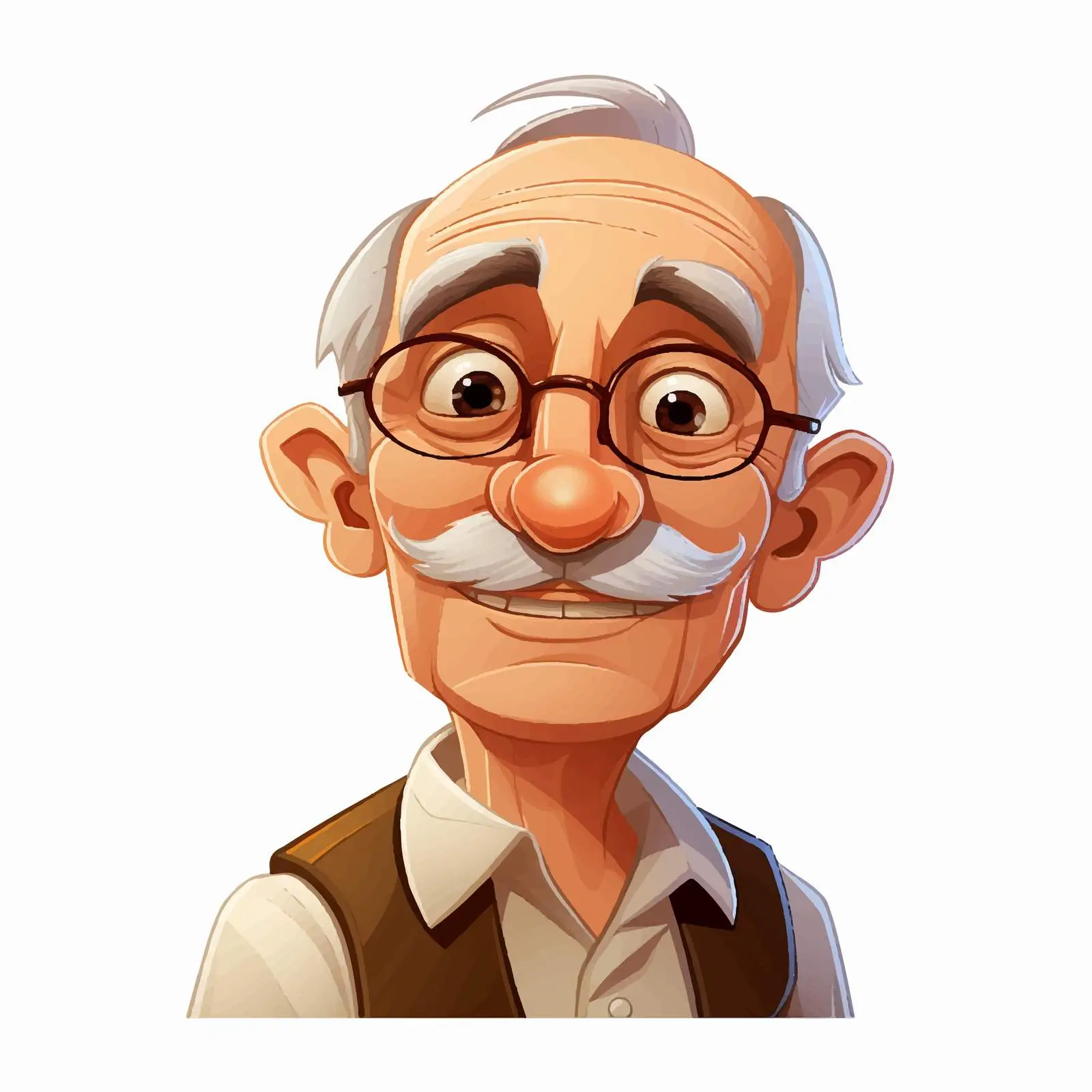Senior Male Cartoon Character Vector Illustration — free download from Dotvec