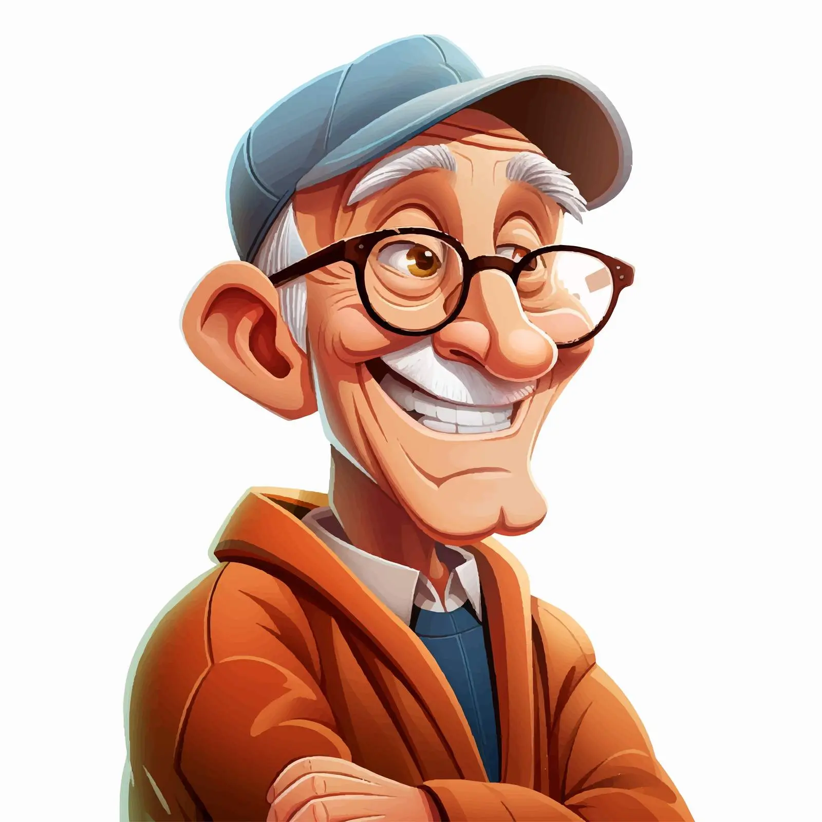 Senior Male Cartoon Character Vector Illustration — free download from Dotvec