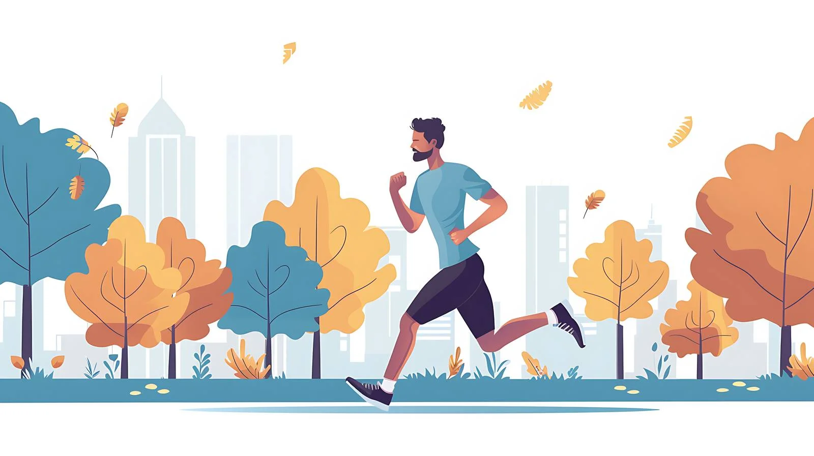 Urban Runner Prepares in City Center — free download from Dotvec