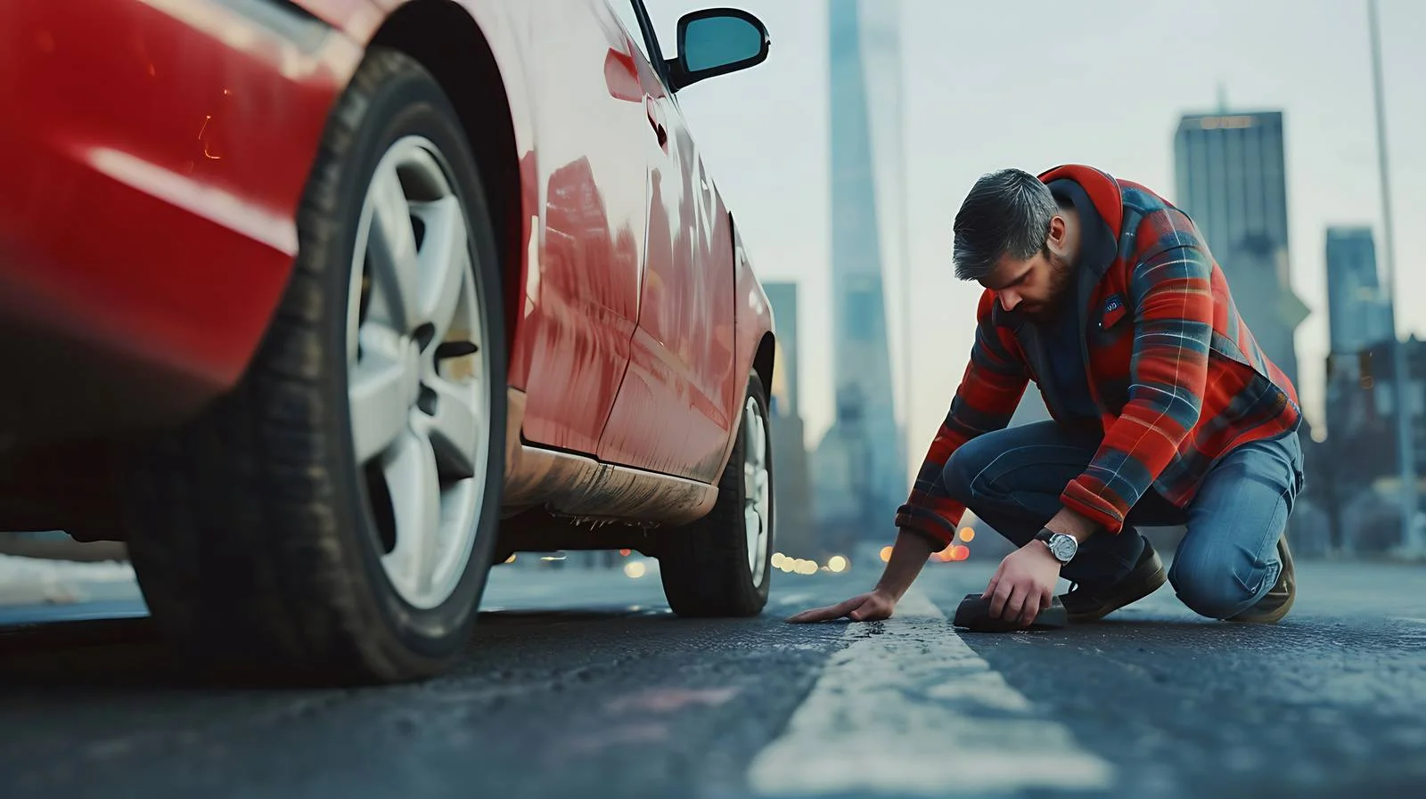 Man Struggling with Car Breakdown Headache — free download from Dotvec