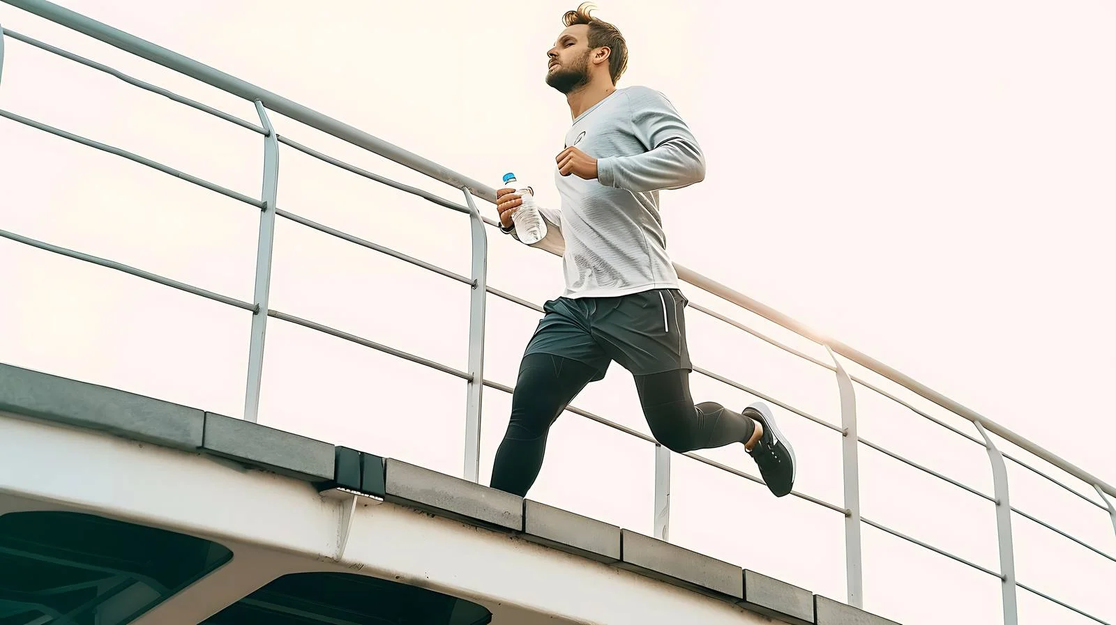 Active Man with Water Bottle Running — free download from Dotvec