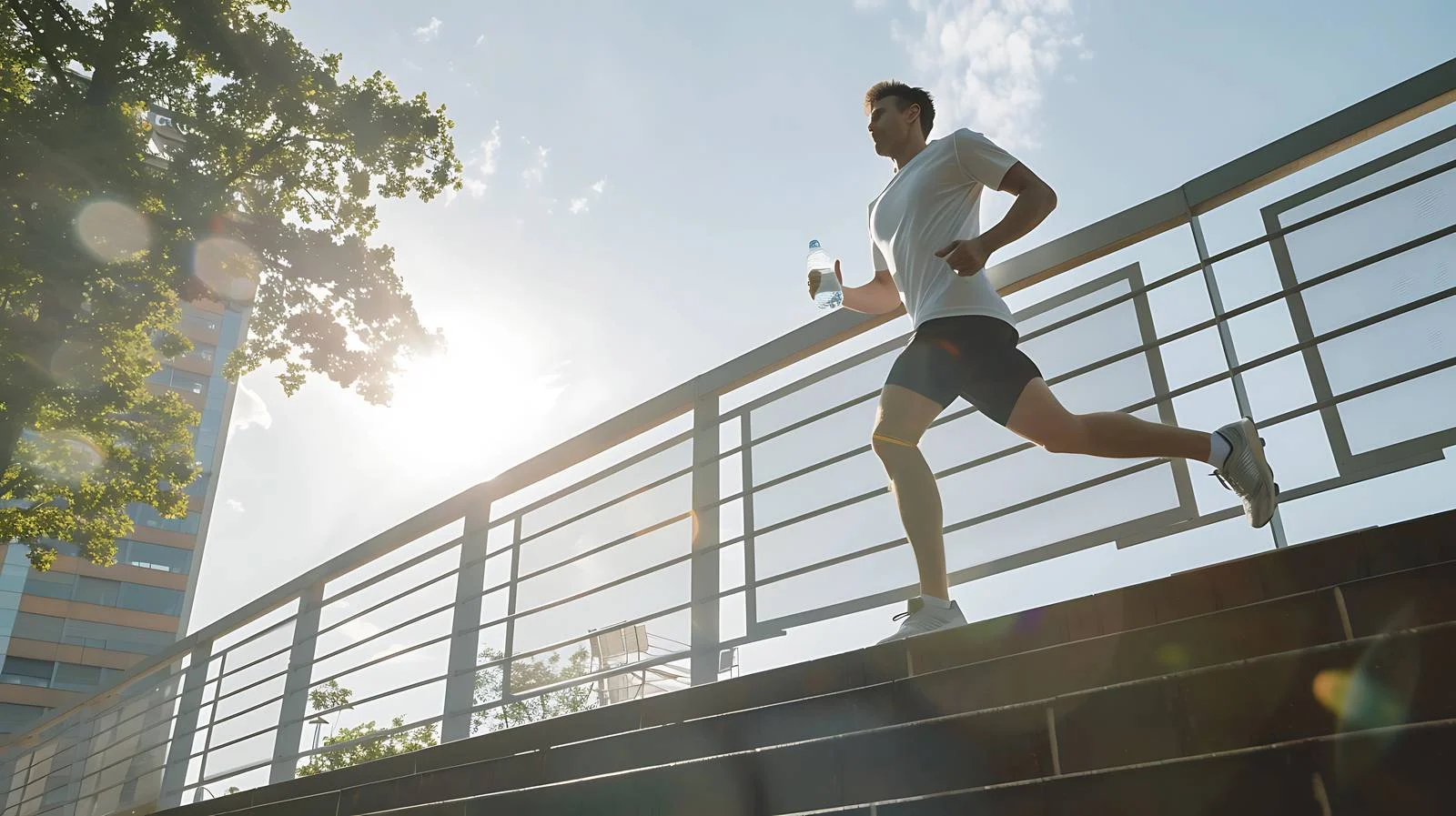 Active Man Running with Water Bottle — free download from Dotvec