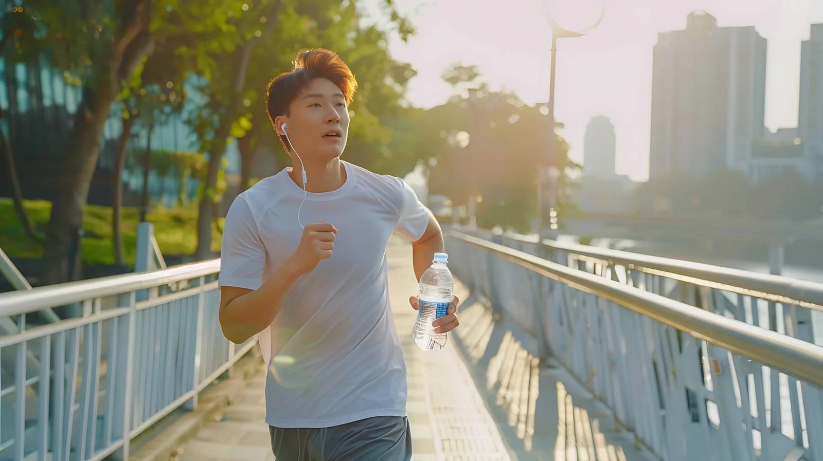 Man with Water Bottle and Smartphone — free download from Dotvec