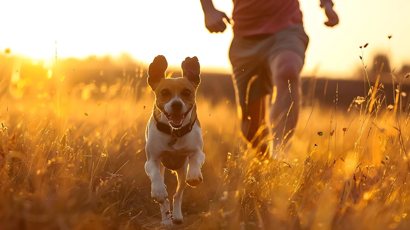 Man and Dog Running Together — free download from Dotvec