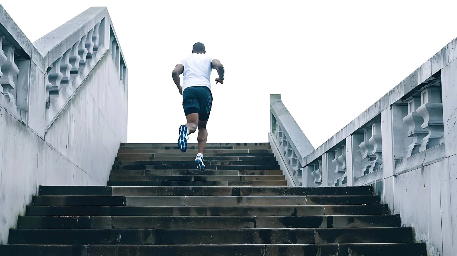 Urban Runner Descending City Park Stairs — free download from Dotvec