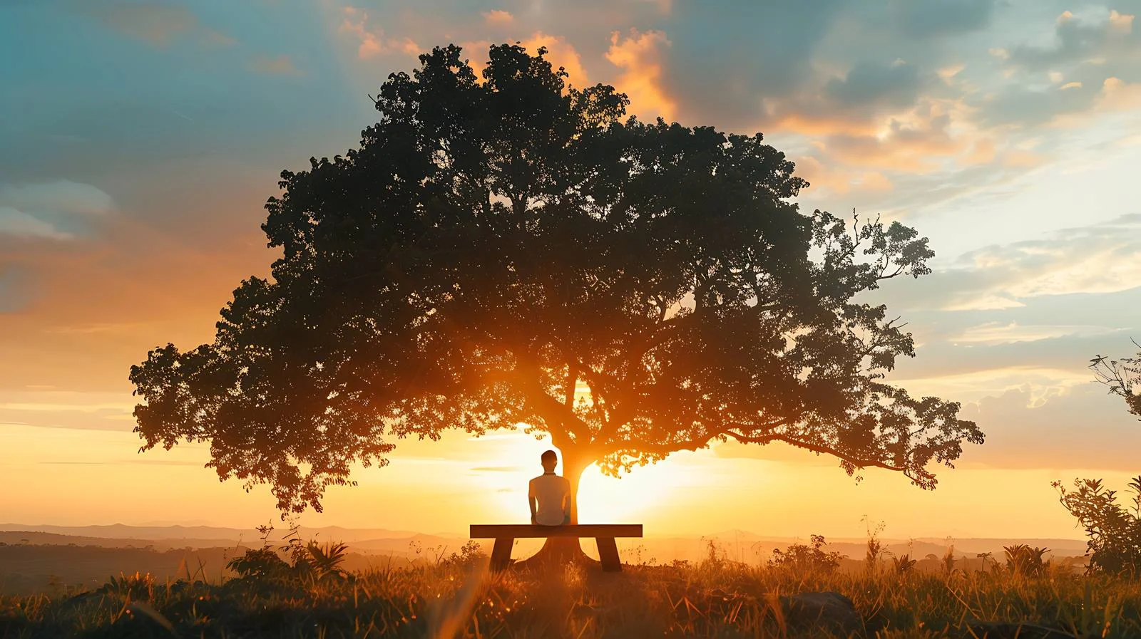 Contemplative Man Watching Sunset — free download from Dotvec