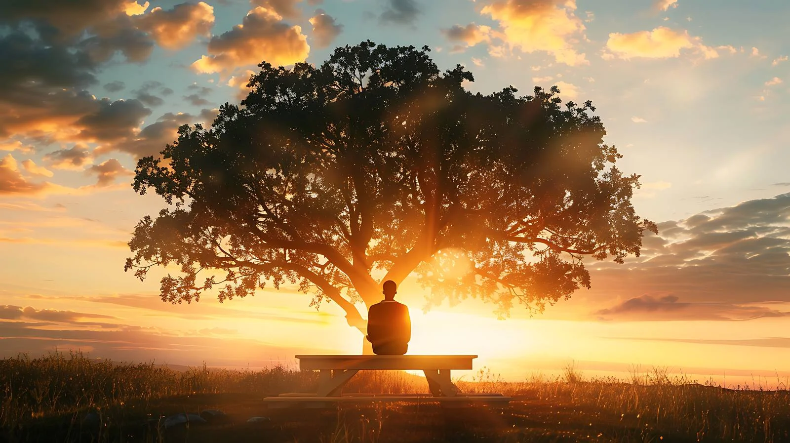 Contemplative man enjoys sunset views — free download from Dotvec