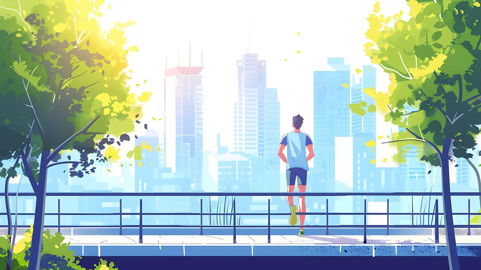 Athlete Resting on Urban Footbridge — free download from Dotvec