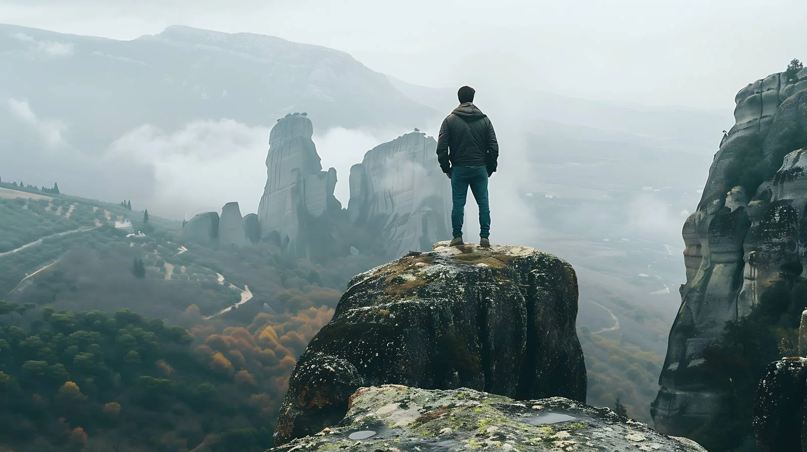 Man on Rocky Mountain Peak — free download from Dotvec