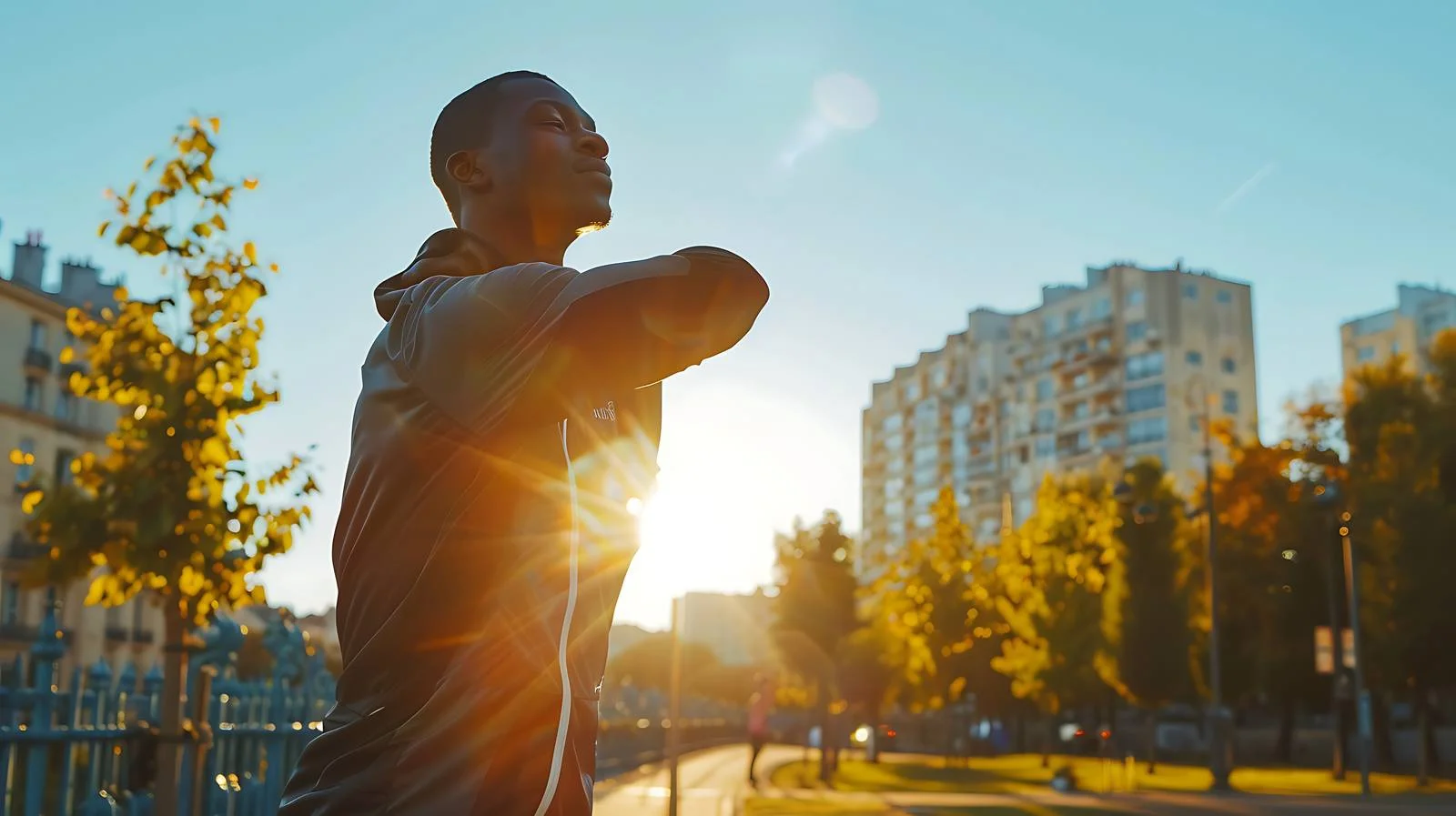 Urban Stretching Exercise in City Park — free download from Dotvec