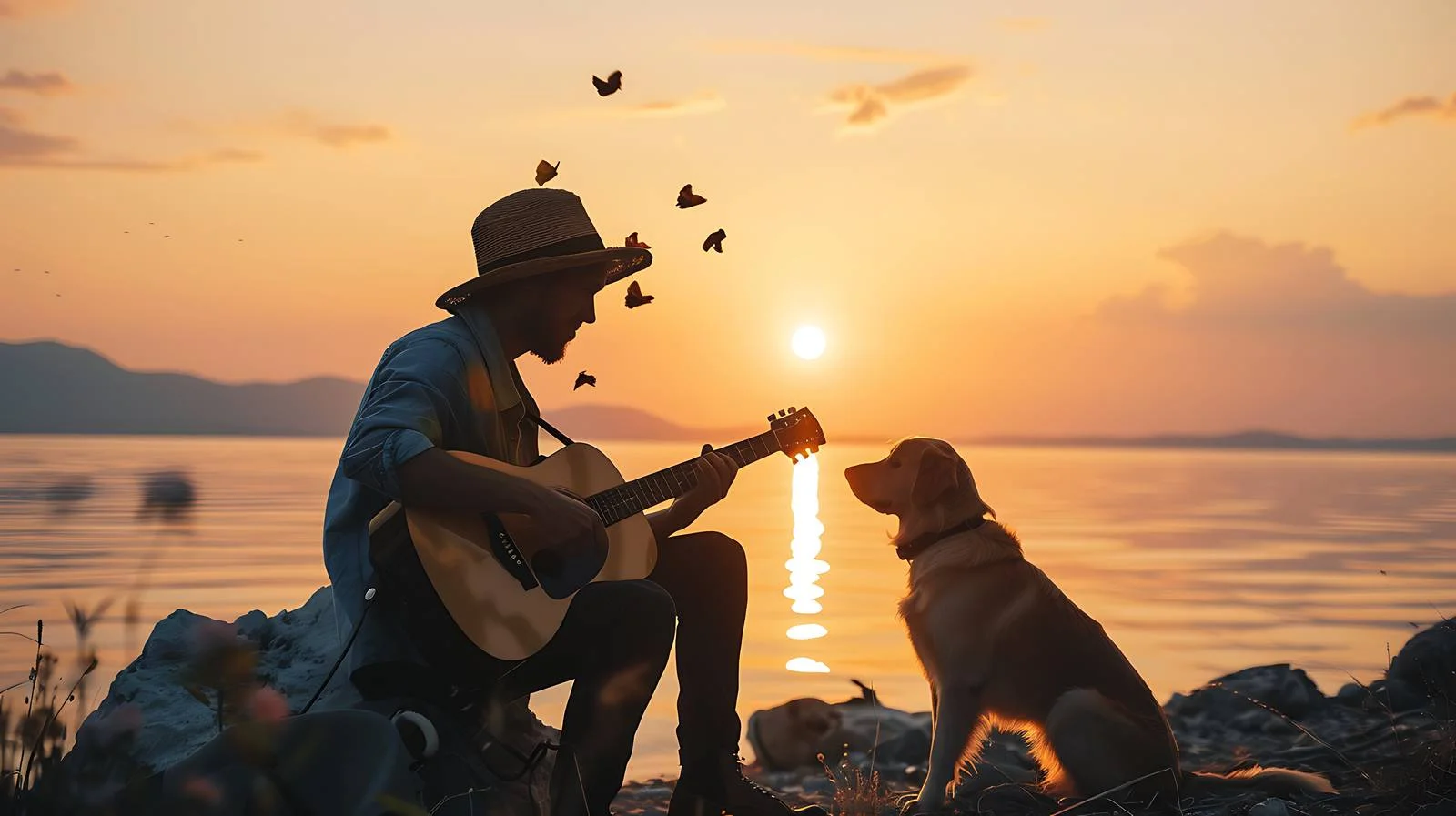 Musician Playing Guitar Outdoors — free download from Dotvec